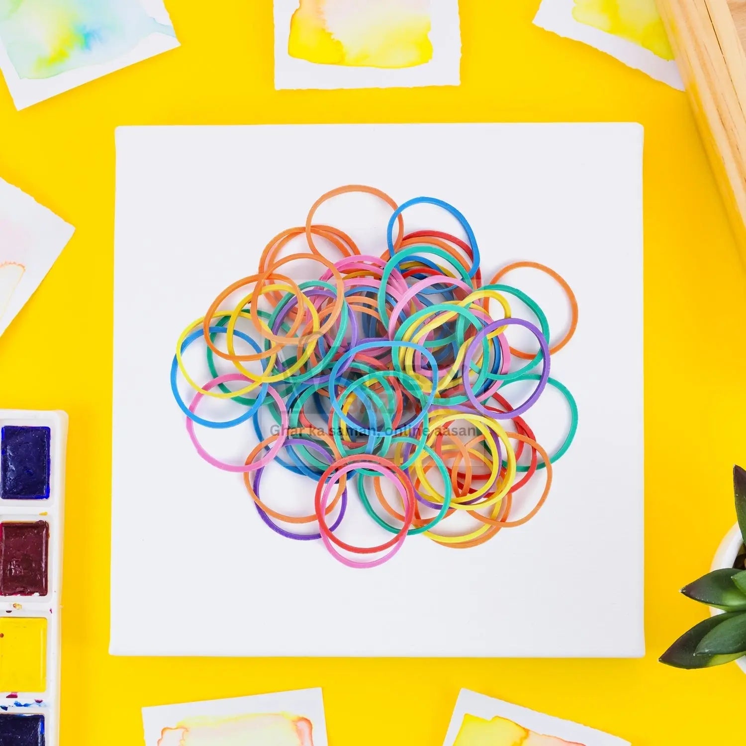 RUBBER BAND FOR OFFICE/HOME AND KITCHEN ACCESSORIES ITEM PRODUCTS, ELASTIC RUBBER BANDS, FLEXIBLE REUSABLE NYLON ELASTIC UNBREAKABLE, FOR STATIONERY, SCHOOL MULTICOLOR Travel Sahayak