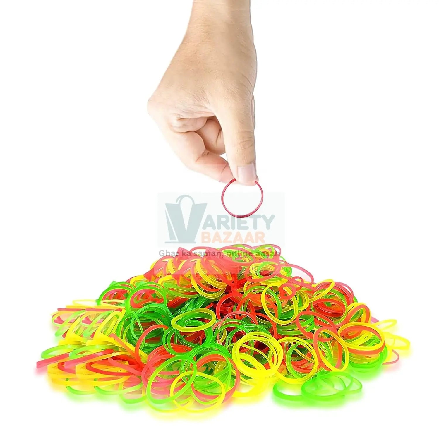 RUBBER BAND FOR OFFICE/HOME AND KITCHEN ACCESSORIES ITEM PRODUCTS, ELASTIC RUBBER BANDS, FLEXIBLE REUSABLE NYLON ELASTIC UNBREAKABLE, FOR STATIONERY, SCHOOL MULTICOLOR Travel Sahayak