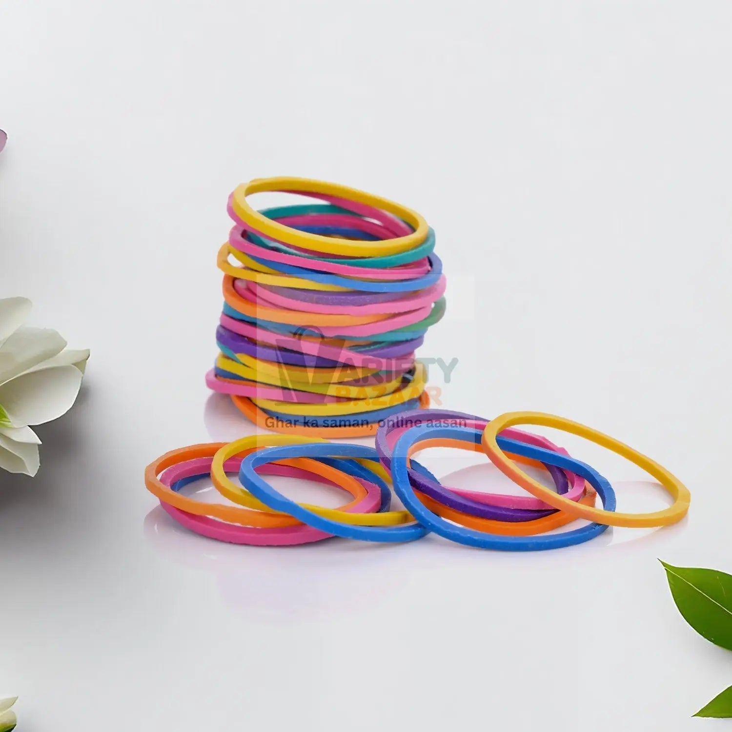 RUBBER BAND FOR OFFICE/HOME AND KITCHEN ACCESSORIES ITEM PRODUCTS, ELASTIC RUBBER BANDS, FLEXIBLE REUSABLE NYLON ELASTIC UNBREAKABLE, FOR STATIONERY, SCHOOL MULTICOLOR Travel Sahayak