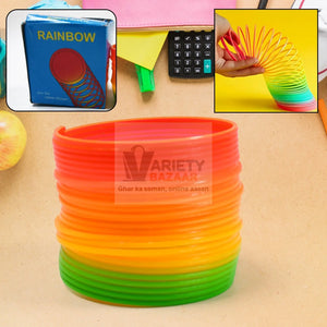 Rainbow Slinky Spring Toy – Compact, Portable Fun Toy for Kids & Adults, Great for Birthdays (1 Pc) Variety Bazaar