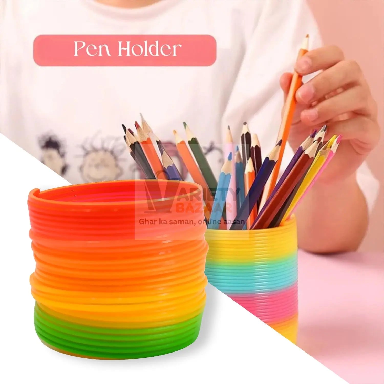 Rainbow Slinky Spring Toy – Compact, Portable Fun Toy for Kids & Adults, Great for Birthdays (1 Pc) Variety Bazaar