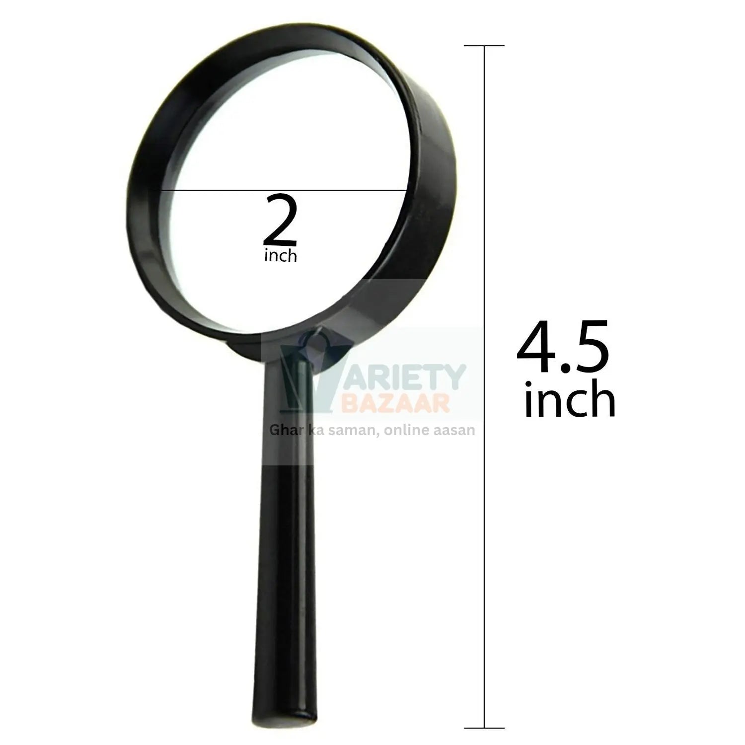 Real Glass Magnifying Lens for Reading, Breakage-Proof (50 mm) Variety Bazaar