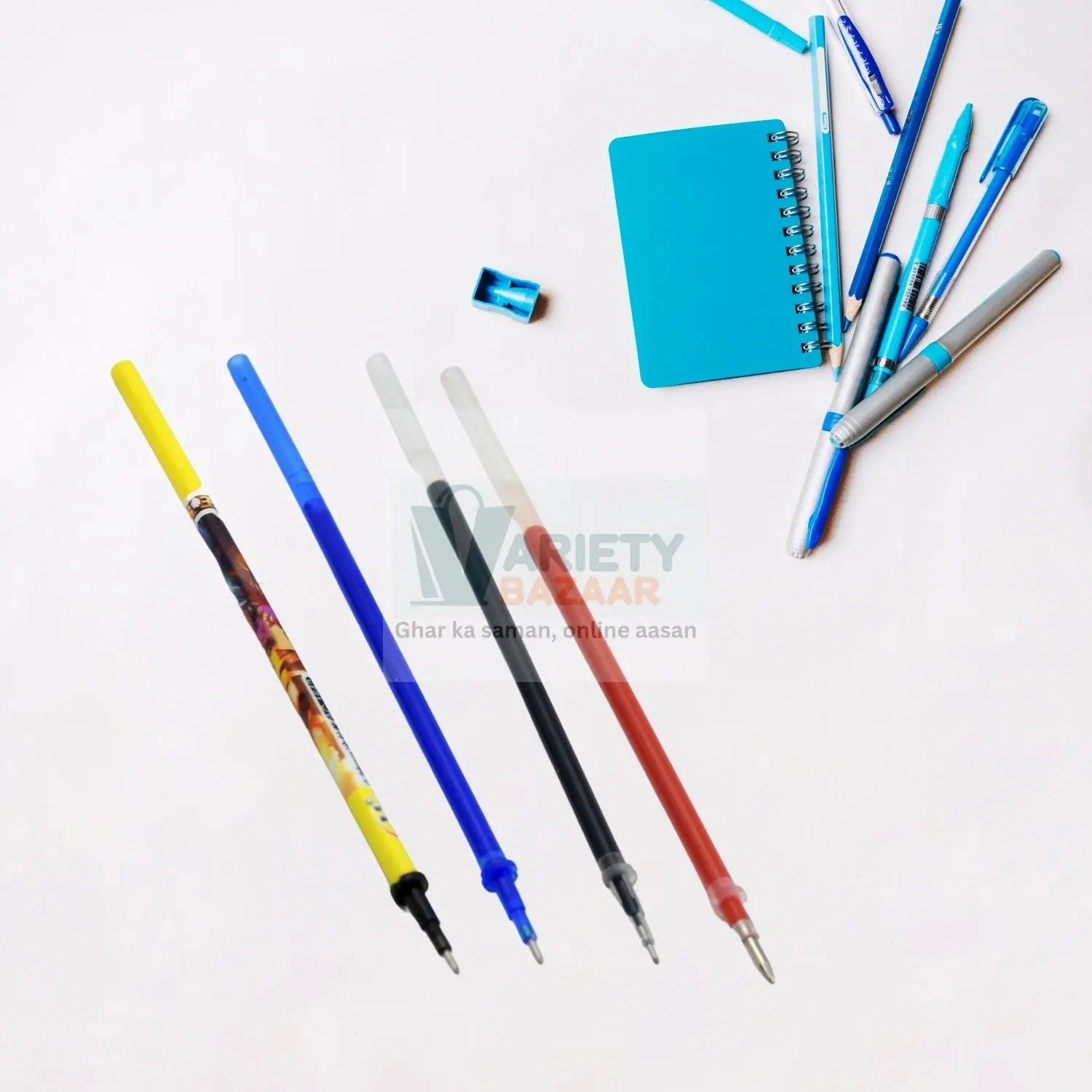 Colorful gel pen refills for writing and journaling, perfect for office and school.