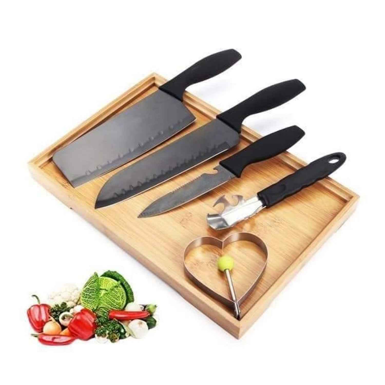 5910 5-piece Forged Kitchen Chef Cutlery Stainless Steel Knife Set Chopping Knife Chef Knife Utility Knife Butcher Knife (5pc)