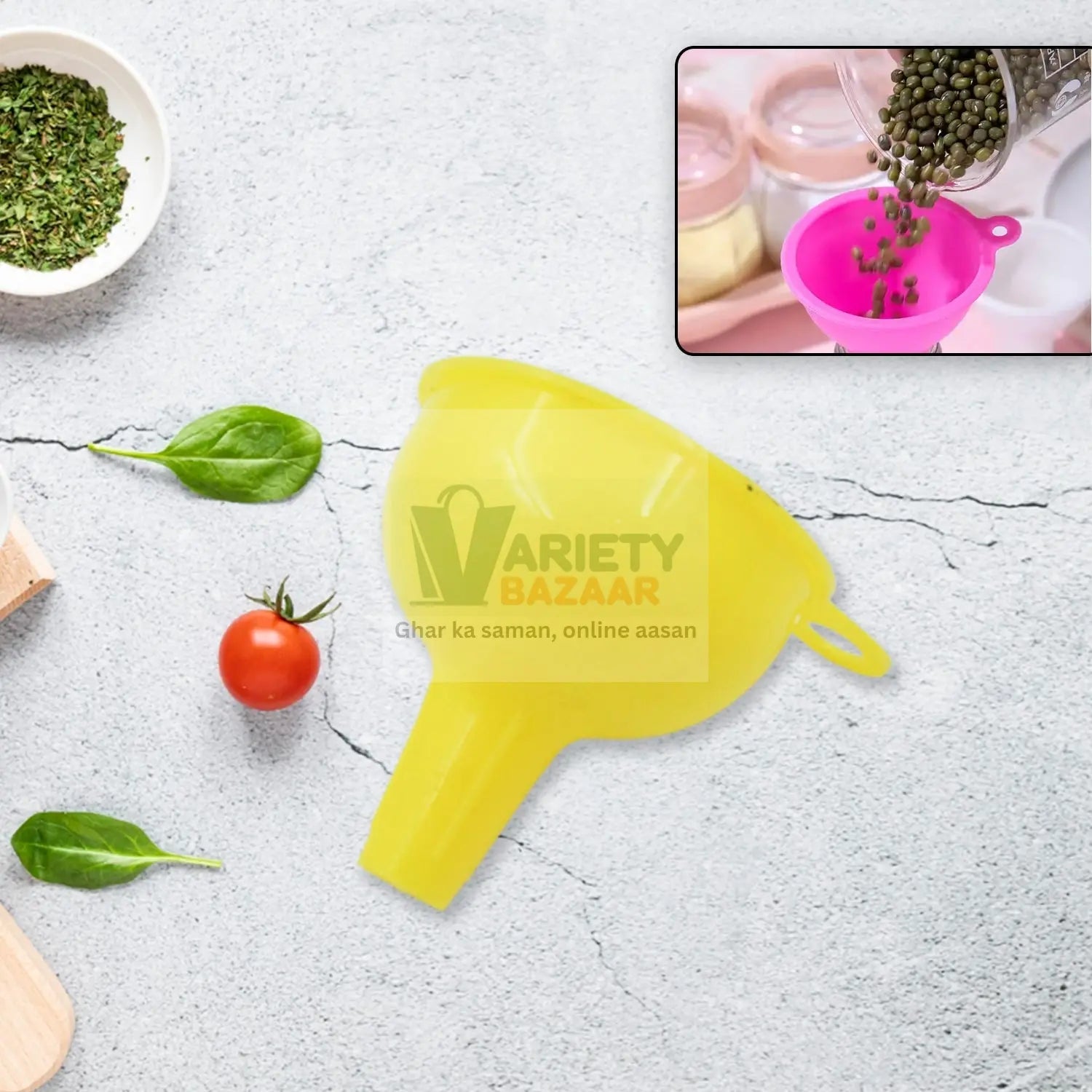 Silicone Funnel For Pouring Oil, Sauce, Water, Juice And Small Food-GrainsFood Grade Silicone Funnel Travel Sahayak