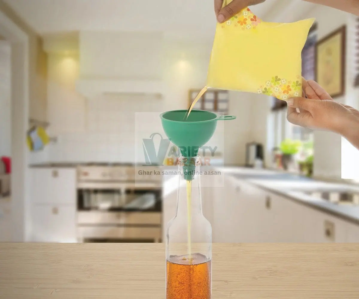 Silicone Funnel For Pouring Oil, Sauce, Water, Juice And Small Food-GrainsFood Grade Silicone Funnel Travel Sahayak