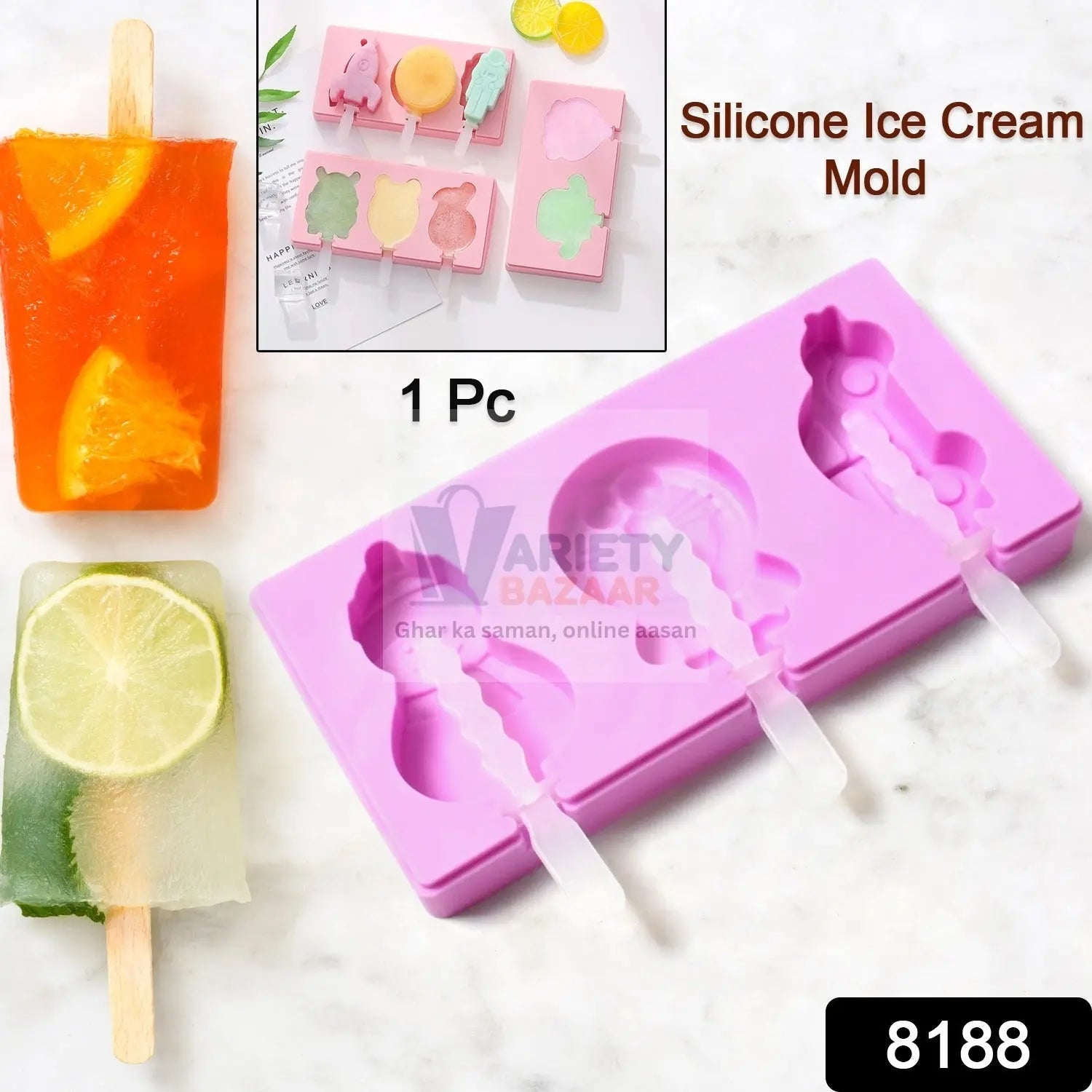Silicone Popsicle Molds for Summer with Sticks & Lids Variety Bazaar