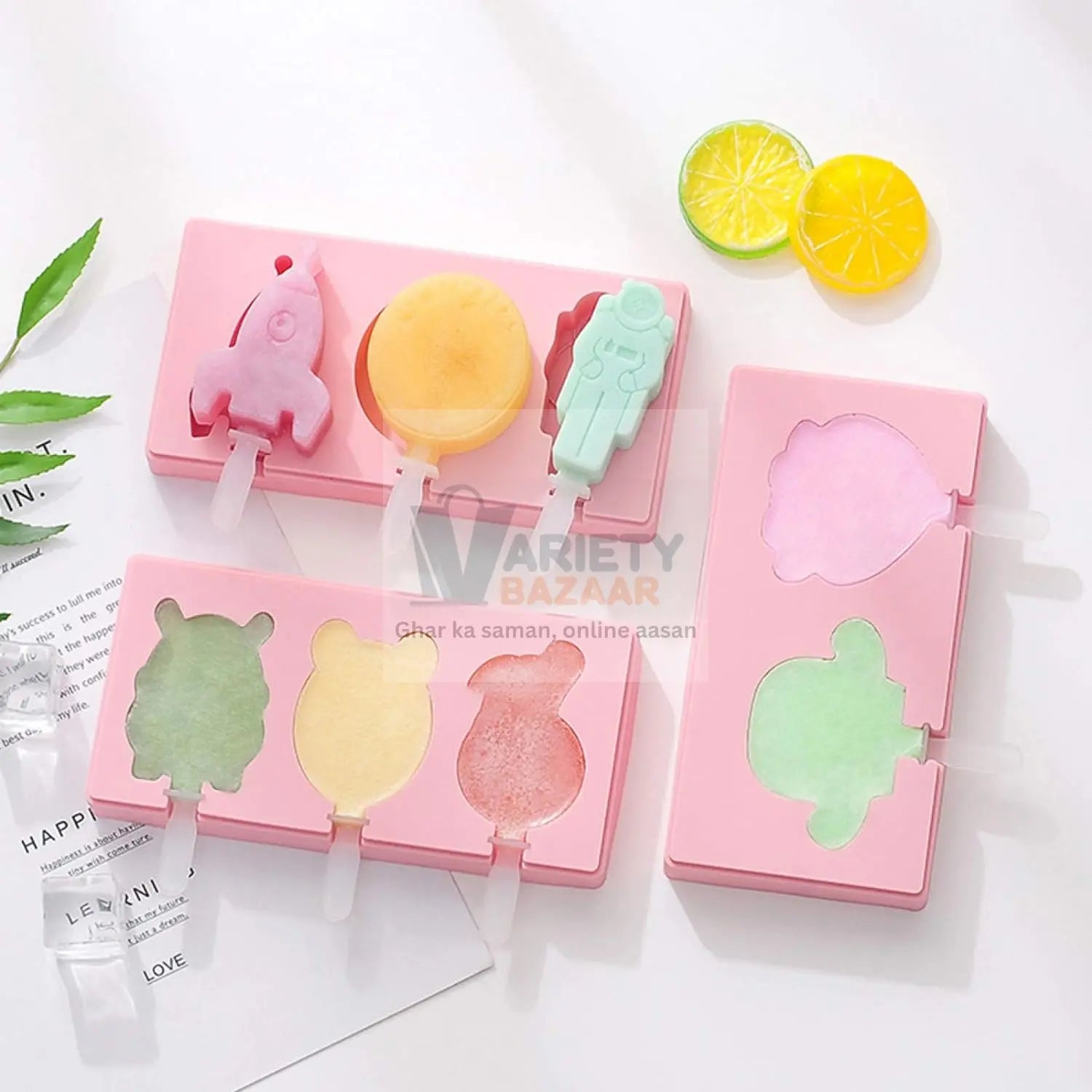 Silicone Popsicle Molds for Summer with Sticks & Lids Variety Bazaar