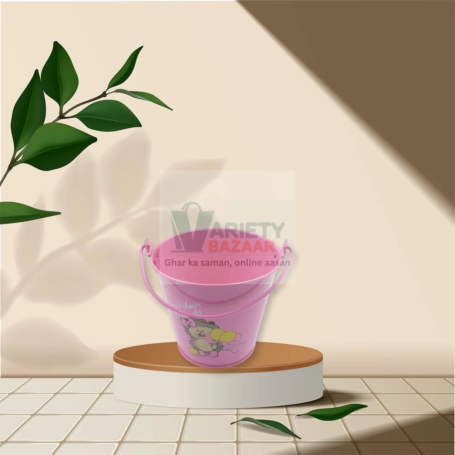 Small Metal Bucket for Plants & Decor (1 Pc, With Handle) Variety Bazaar