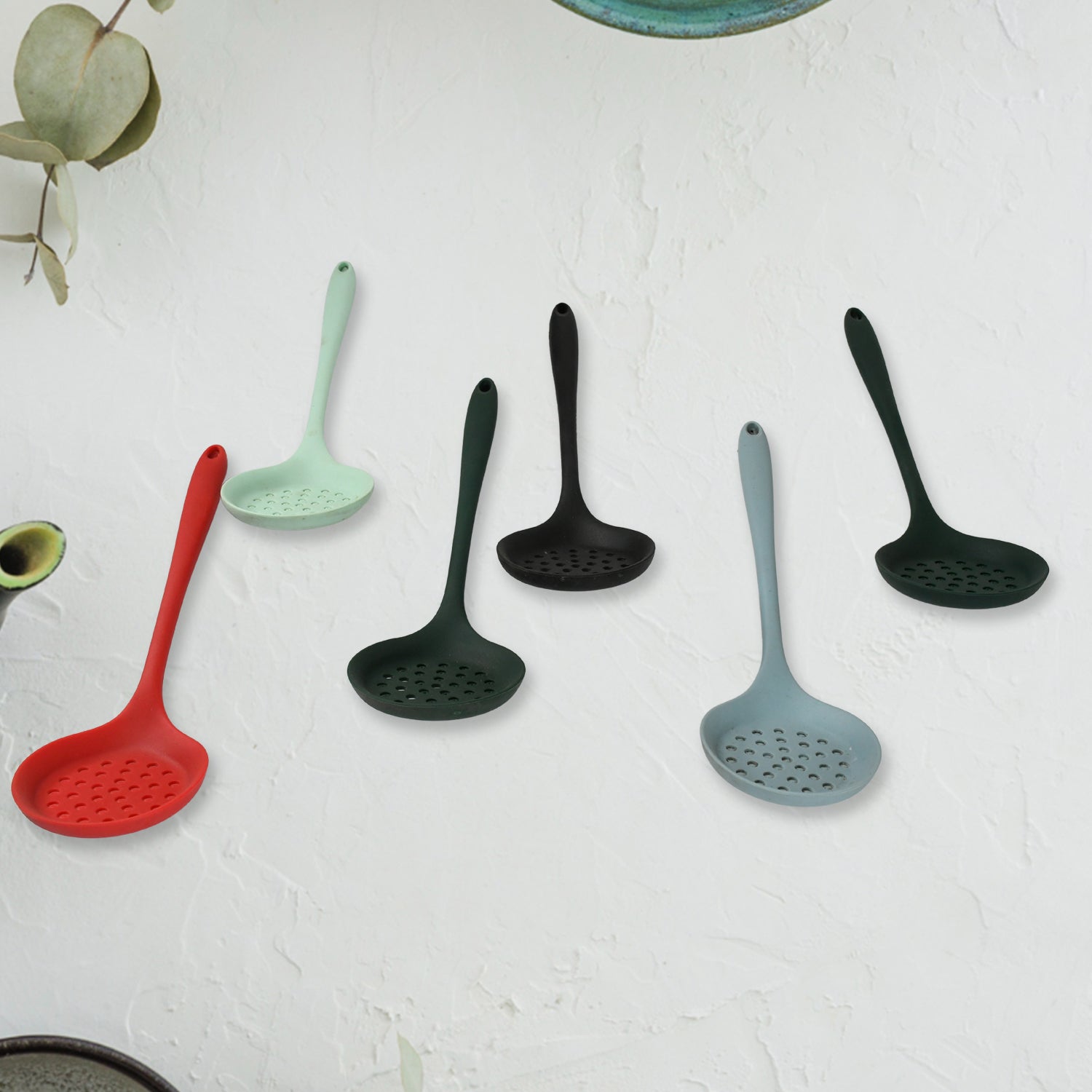 Multipurpose Silicone Spoon, Silicone Basting Spoon Non-Stick Kitchen Utensils Household Gadgets Heat-Resistant Non Stick Spoons Kitchen Cookware Items For Cooking and Baking (6 Pcs Set) Variety Bazaar