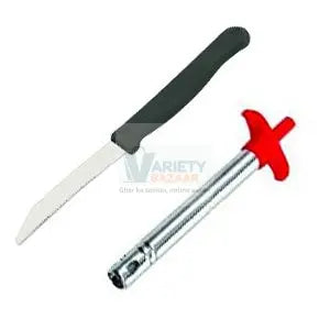 Stainless Steel Electronic Gas Lighter and Knife (2 in 1) Variety Bazaar