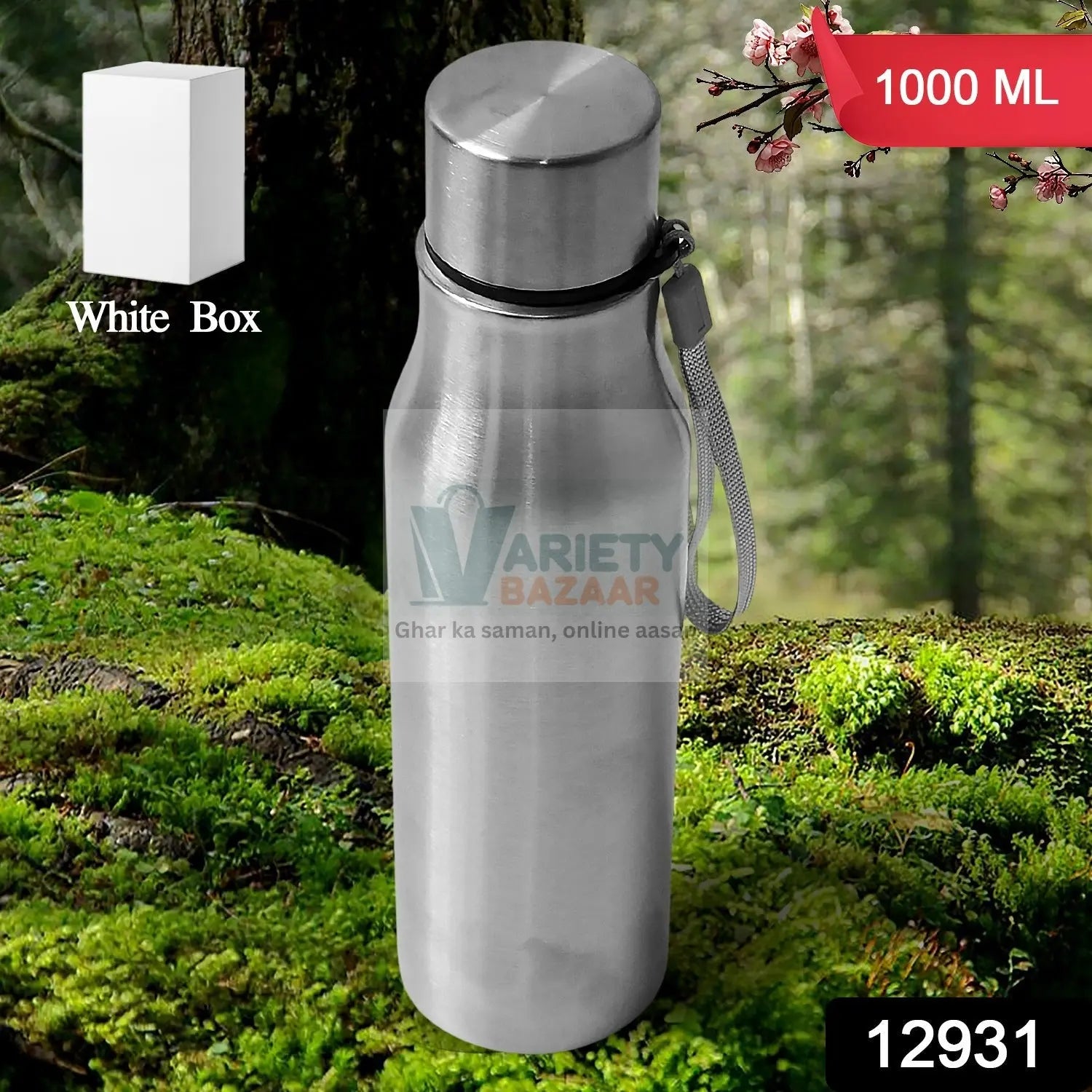 Stainless Steel Water Bottle | Leak Proof | Office Bottle | Gym Bottle | Home | Kitchen | Hiking | Trekking Bottle | Travel Bottle (1000 ML) travel sahayak