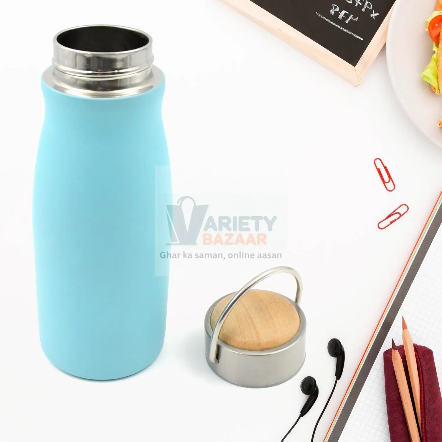 Stainless Steel Water Bottle for Gym & Office (360ml, Leak-Proof) Variety Bazaar