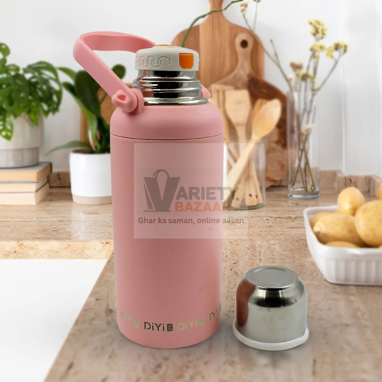 Stainless Steel tumblers 316 Stainless Steel, Vacuum Insulated Cup / Bottle, Portable Travel Kettle / Water Bottle with Handle, Outdoor Large Capacity Sports Kettle Cups / Bottle (1300 ML) Variety Bazaar