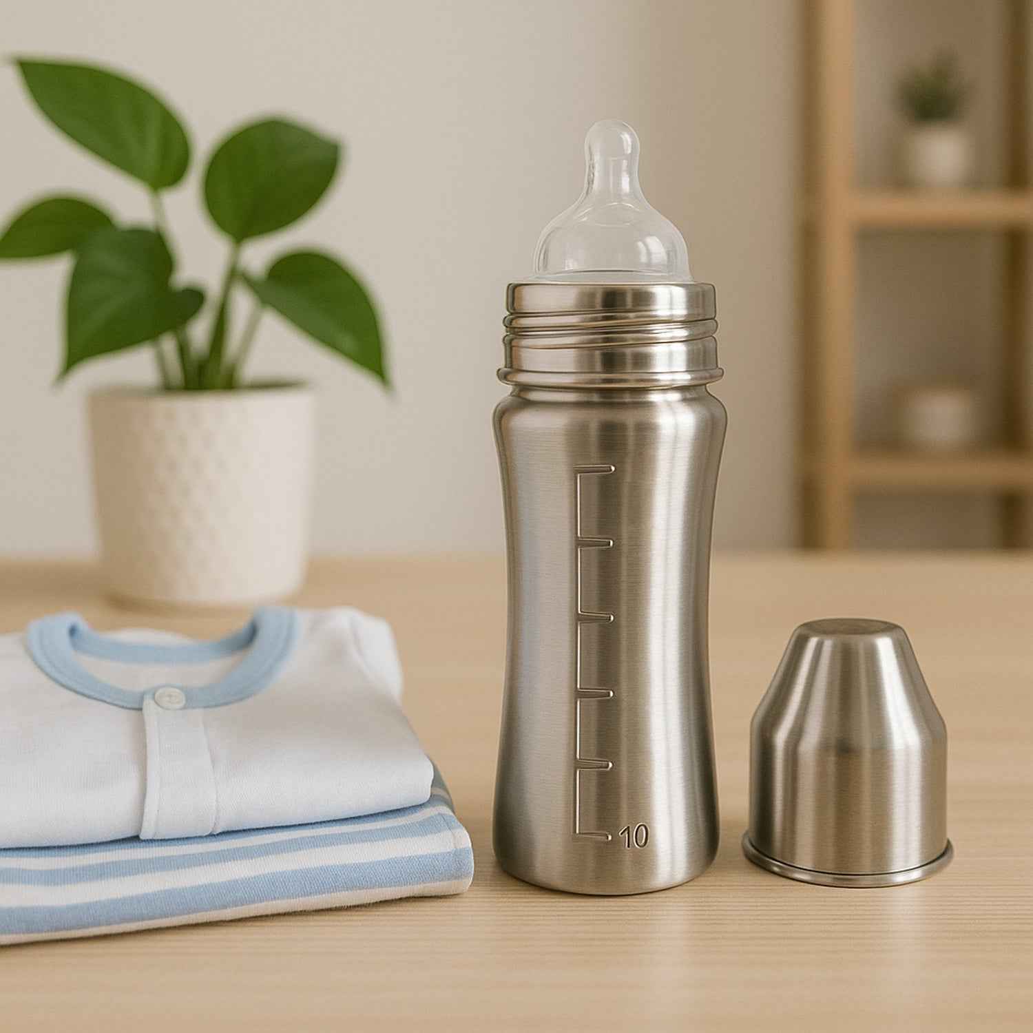 8173 Ganesh Stainless Steel Baby Feeding Bottle Milk Bottle For New Born  Infants  Toddler Up To 3 Years Bfa Free (250 Ml Approx)