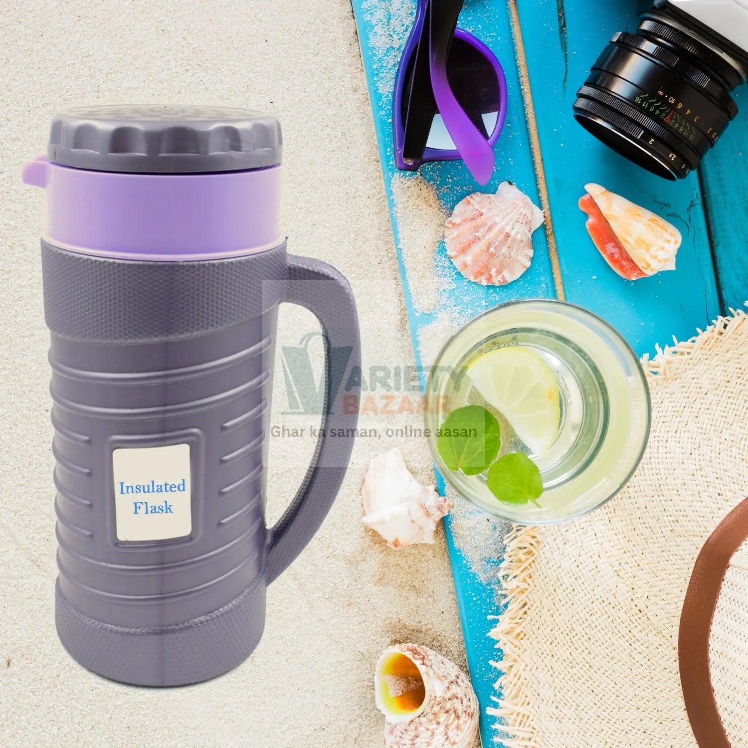 Thermos Insulated Flask or hot Kettle,  Plastic innner Steel, Insulated Tea Kettle Hot and Cold Premium Tea Kettle Kettle | Easy to Carry | Leak Proof | Tea Jug | Coffee Jug | Water Jug | Hot Beverag (1200 Ml, 1700ML ) Travel Sahayak