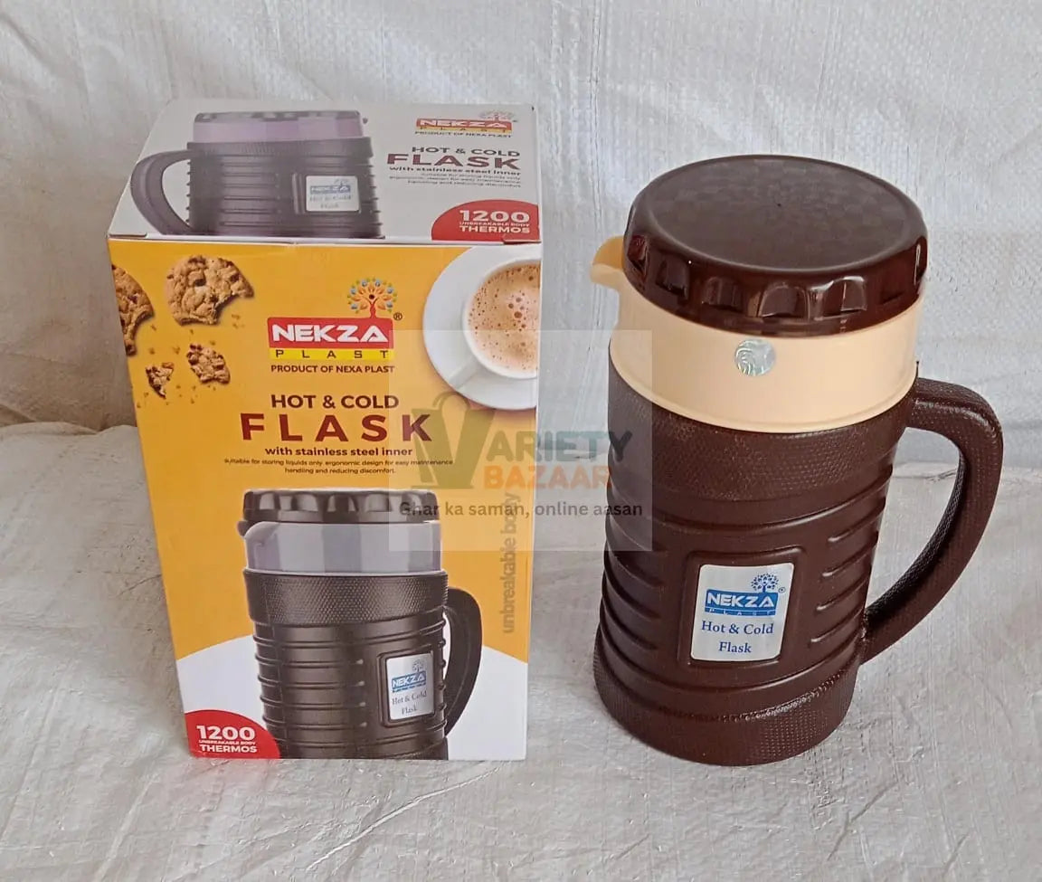 Thermos Insulated Flask or hot Kettle,  Plastic innner Steel, Insulated Tea Kettle Hot and Cold Premium Tea Kettle Kettle | Easy to Carry | Leak Proof | Tea Jug | Coffee Jug | Water Jug | Hot Beverag (1200 Ml, 1700ML ) Travel Sahayak