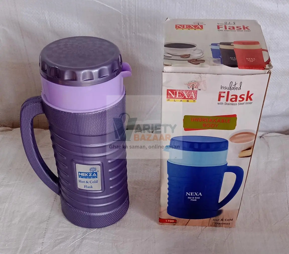 Thermos Insulated Flask or hot Kettle,  Plastic innner Steel, Insulated Tea Kettle Hot and Cold Premium Tea Kettle Kettle | Easy to Carry | Leak Proof | Tea Jug | Coffee Jug | Water Jug | Hot Beverag (1200 Ml, 1700ML ) Travel Sahayak
