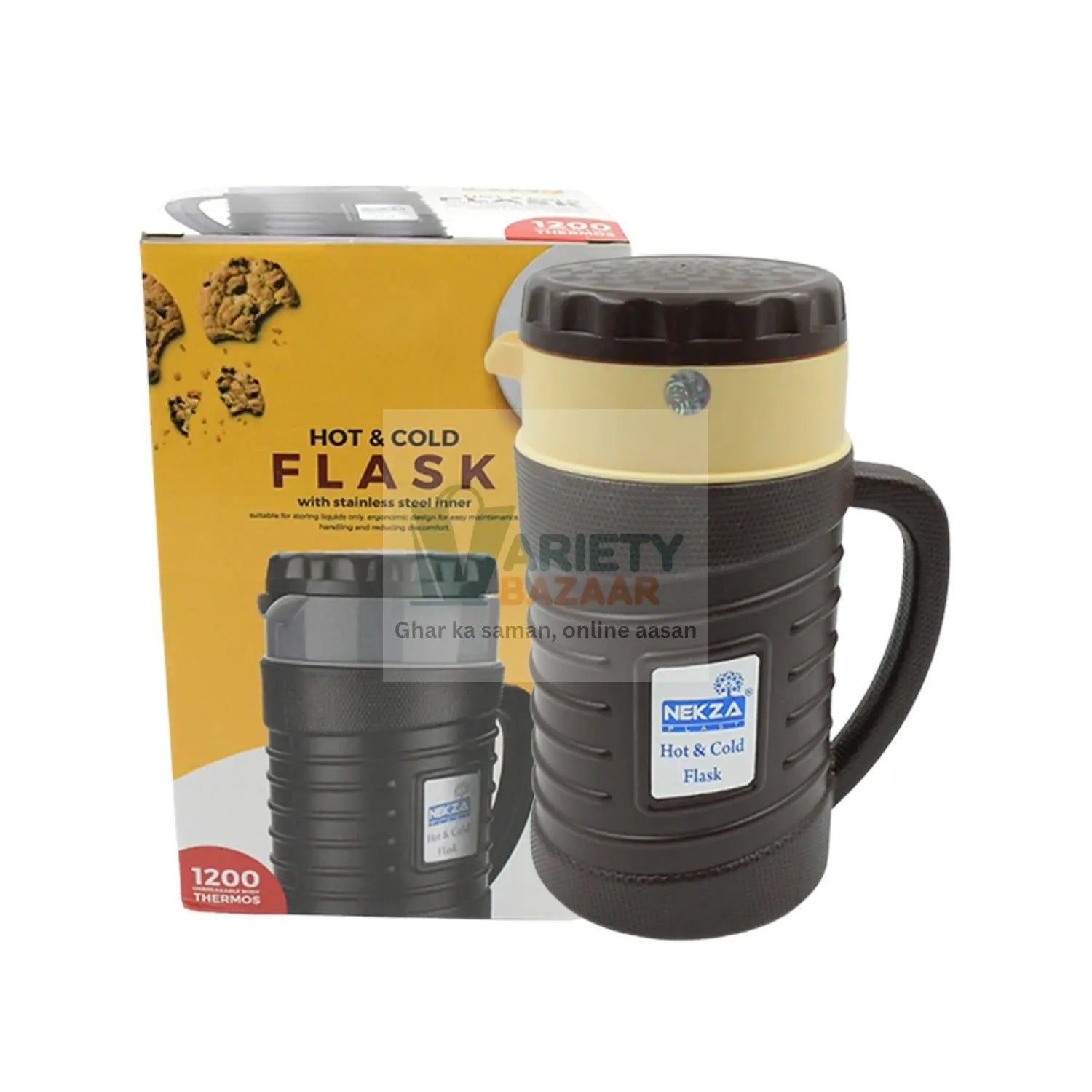 Thermos Insulated Flask or hot Kettle,  Plastic innner Steel, Insulated Tea Kettle Hot and Cold Premium Tea Kettle Kettle | Easy to Carry | Leak Proof | Tea Jug | Coffee Jug | Water Jug | Hot Beverag (1200 Ml, 1700ML ) Travel Sahayak