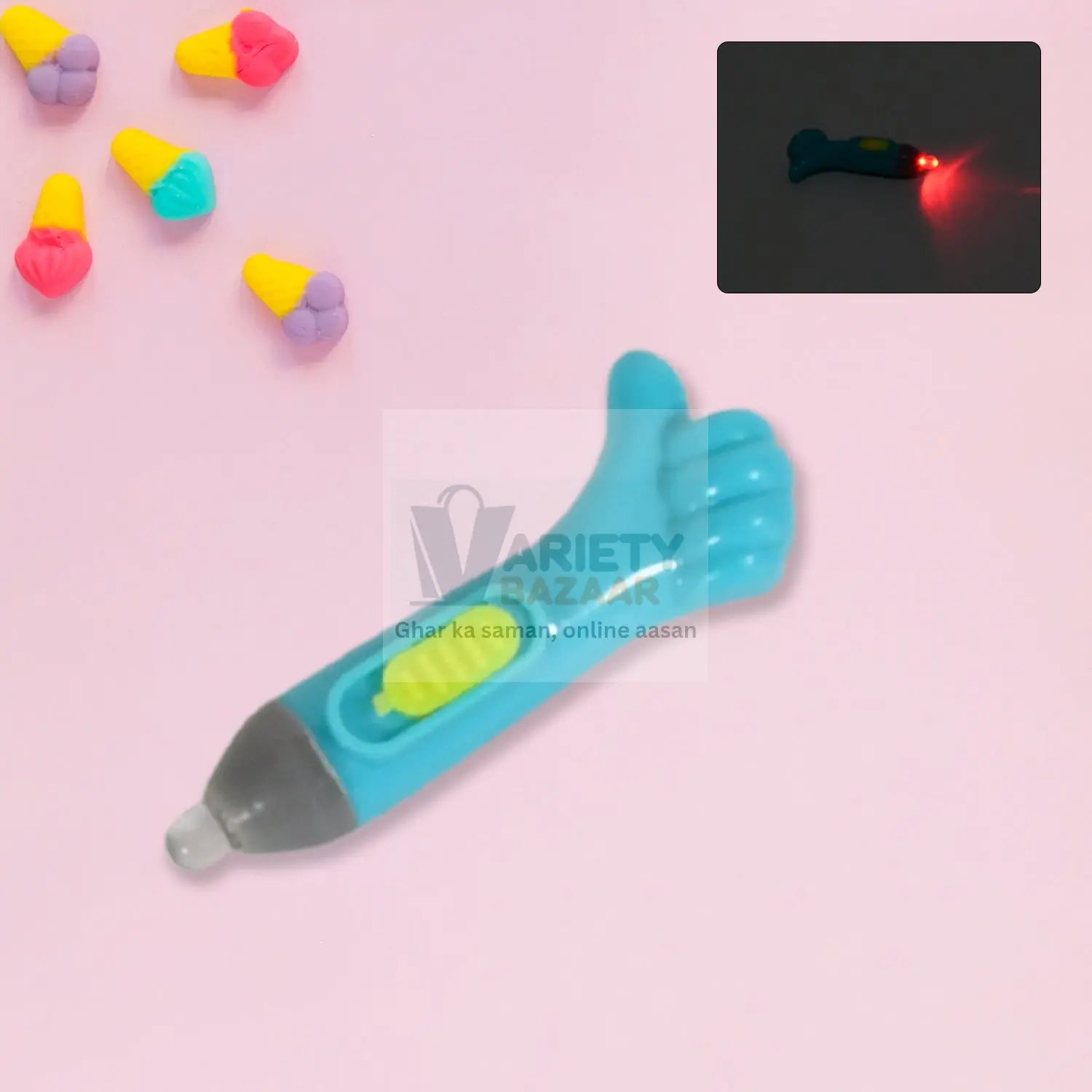 Thumb shaped light, lightning keychain, lightning toy, thumb shape LED light Variety Bazaar