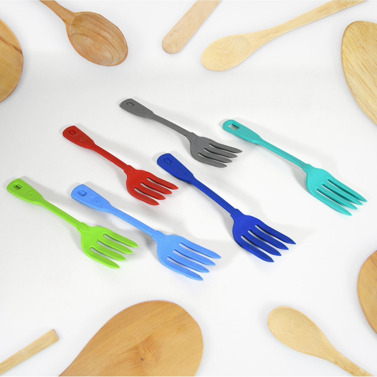 Multipurpose Silicone Spoon, Silicone Basting Spoon Non-Stick Kitchen Utensils Household Gadgets Heat-Resistant Non Stick Spoons Kitchen Cookware Items For Cooking and Baking (6 Pcs Set) travel sahayak