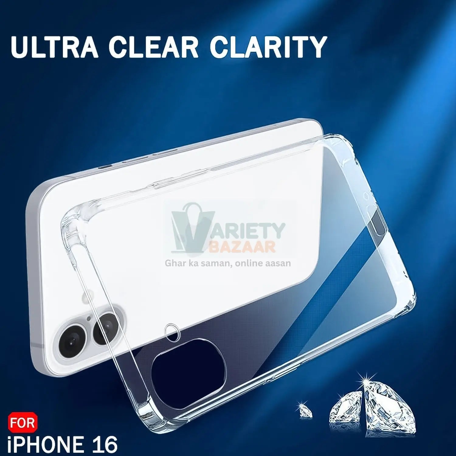 Transparent Hard Case For IPhone 16 Case (1 Pc) Variety Bazaar