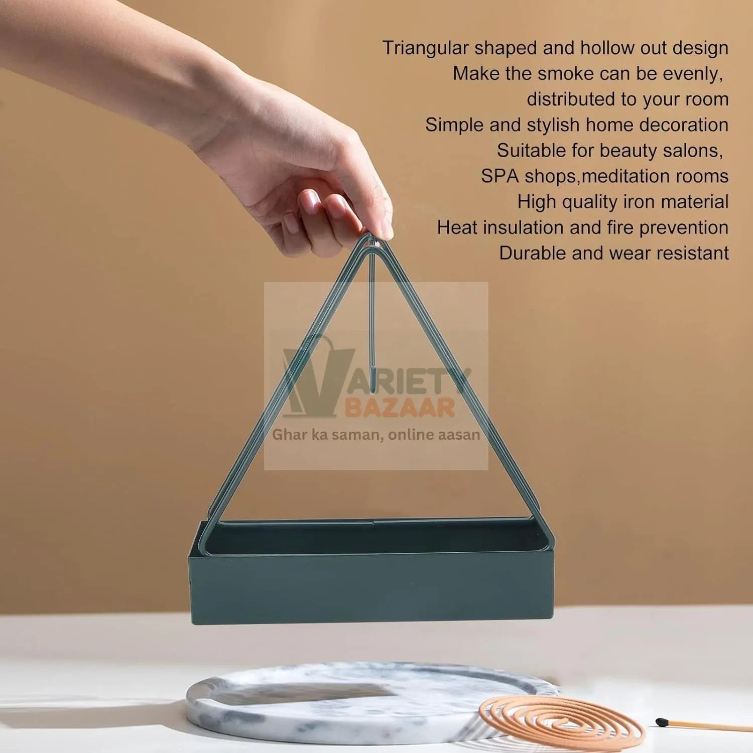 Triangular Iron Mosquito Coil Holder – Stylish Outdoor Incense Holder Variety Bazaar