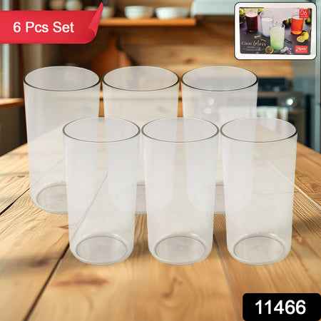 Apex Clear Plastic Tumbler  Glass Set  6-piece Unbreakable