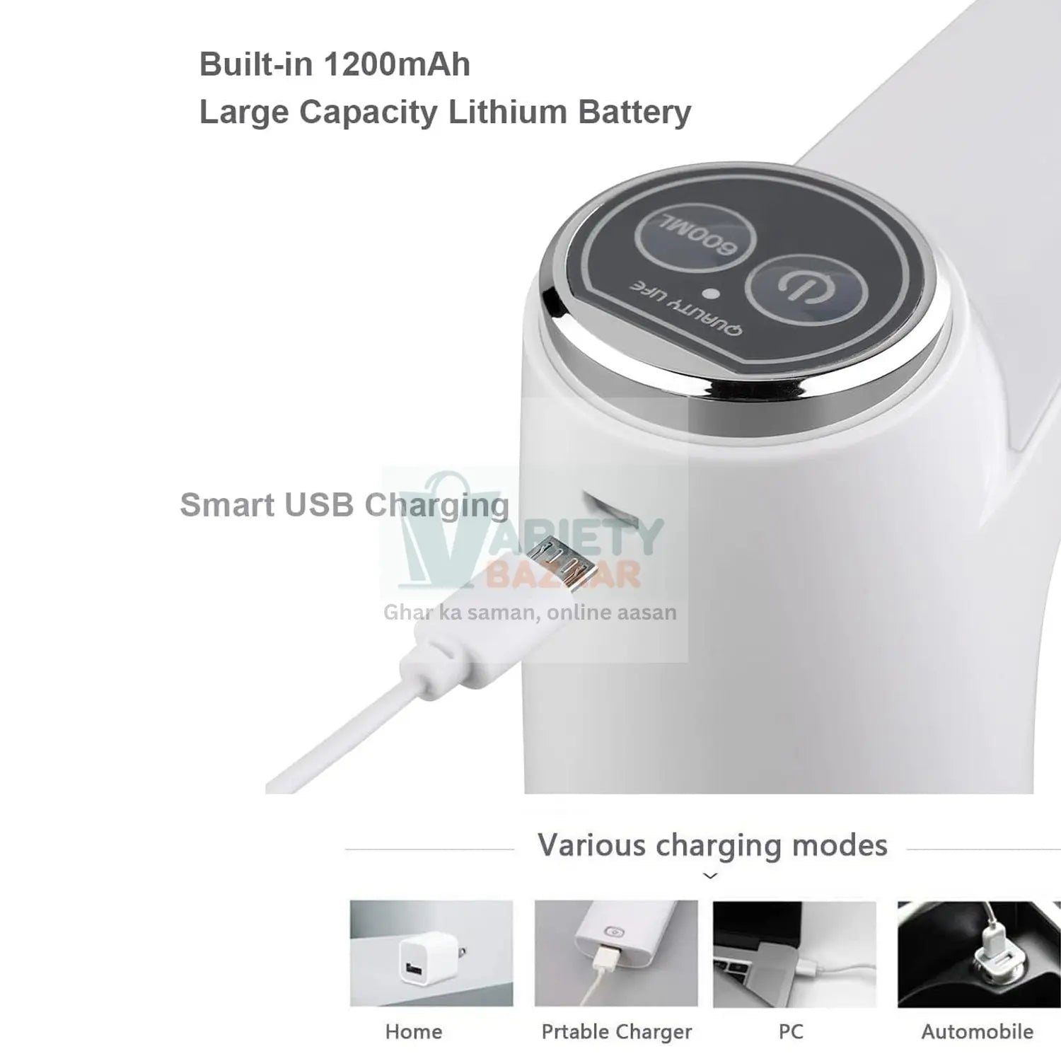 USB Electric Water Dispenser Pump, Portable Bottle Pump for Home & Travel Use Variety Bazaar