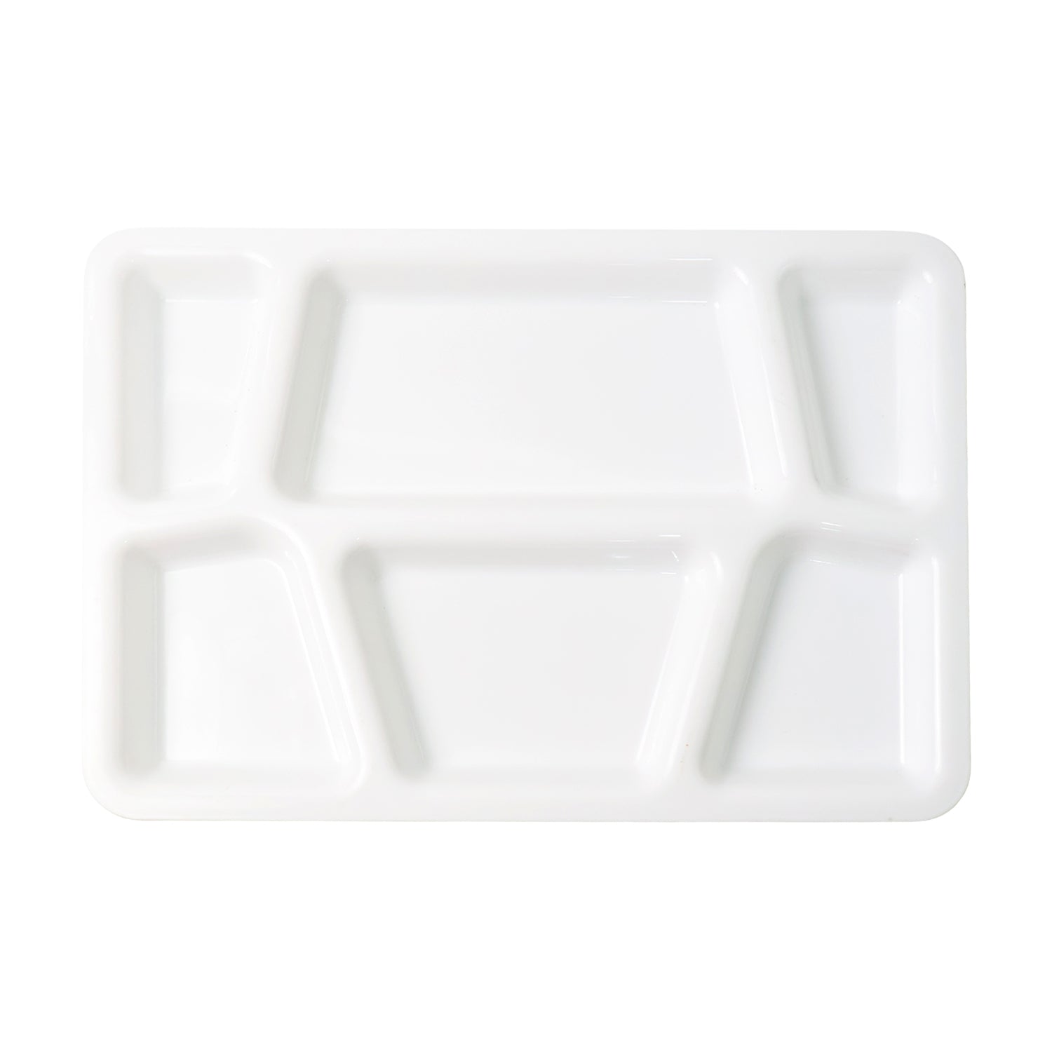 Plastic Multi-compartment Rectangular Meal Serving Tray  Plate (1 Pc  White)