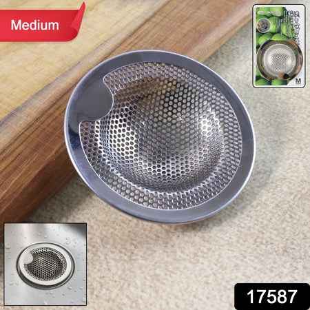 Stainless Steel Kitchen Sink Drain Strainer  Stopper (Medium  1 Pc)