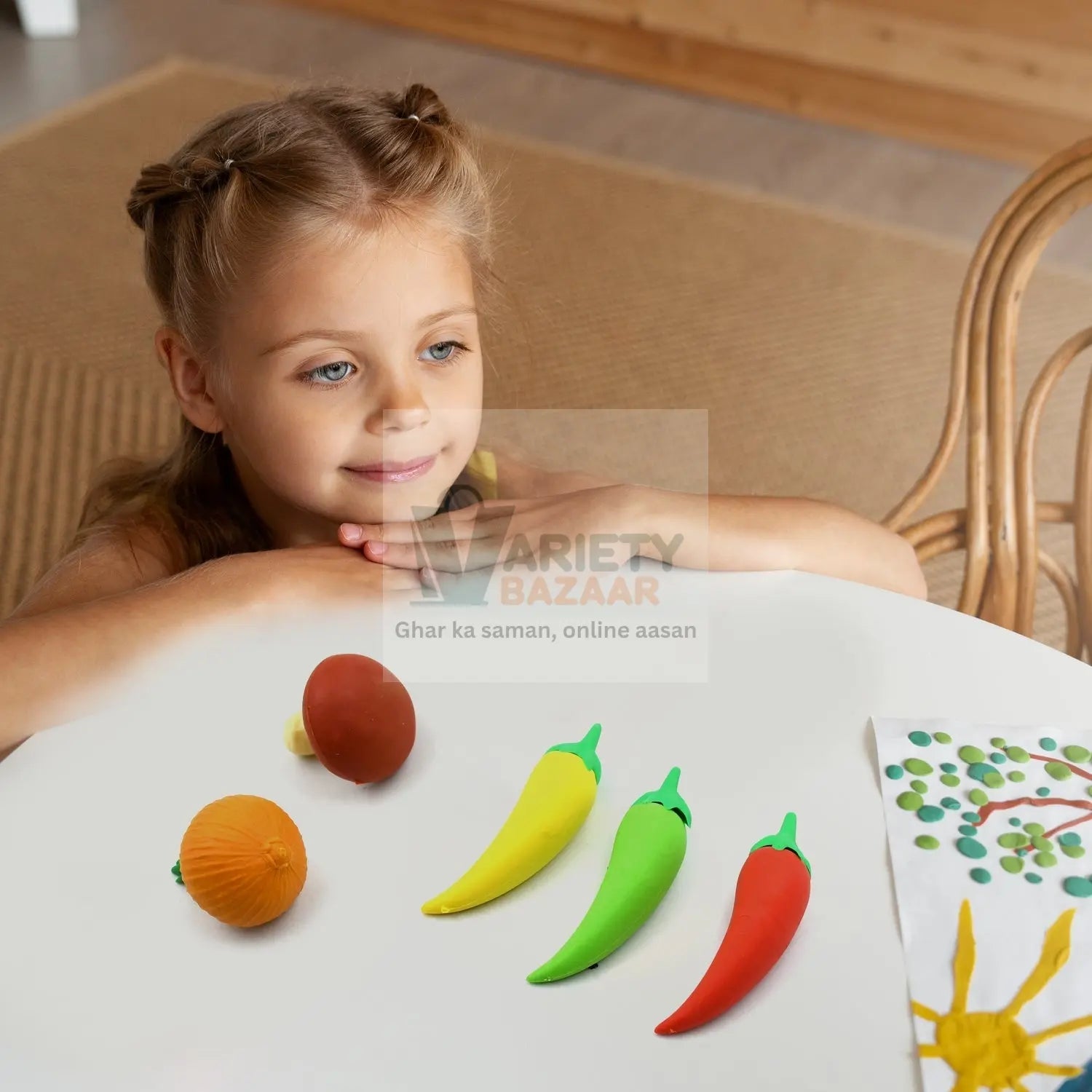 Kids' erasers in vegetable shapes for birthday gifts