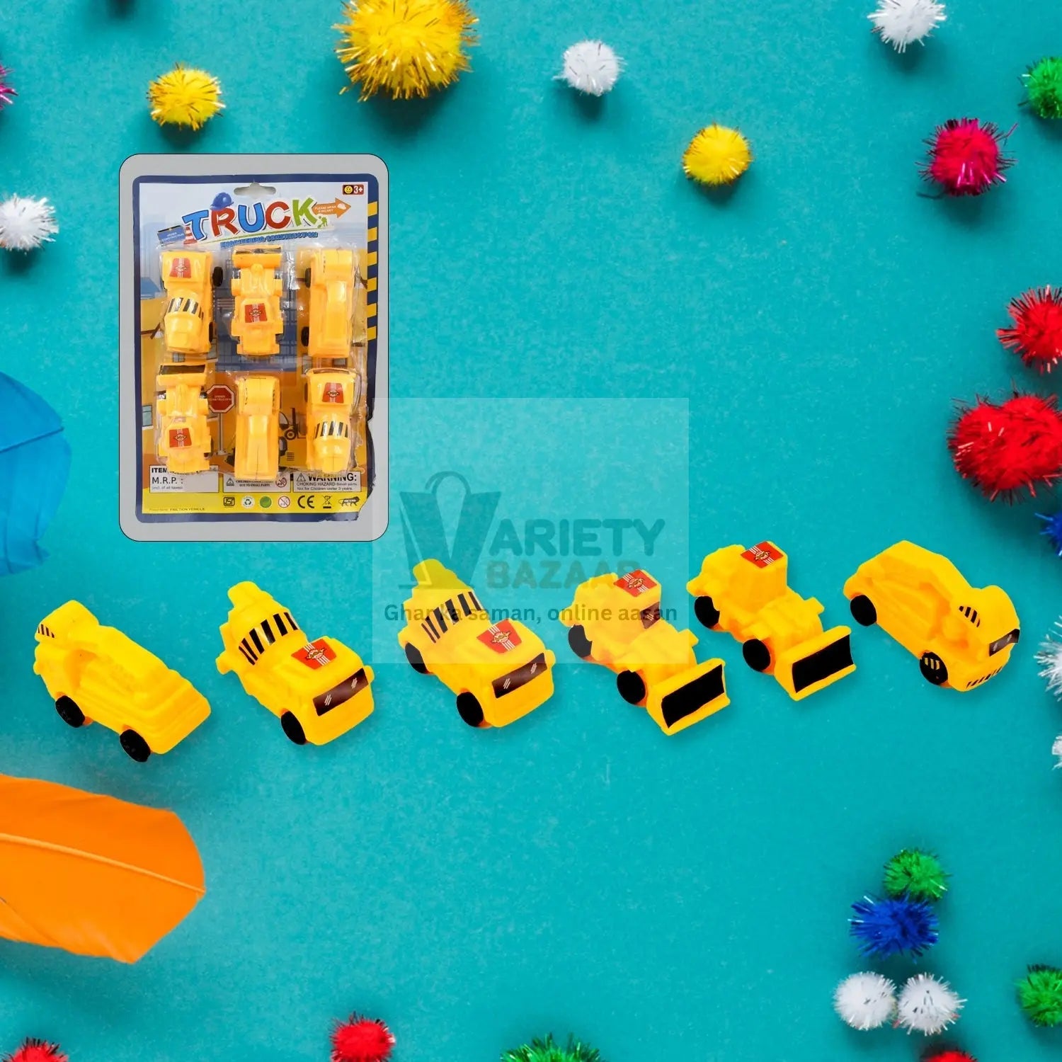 Vehicle Car Engineering Automobile Construction Car Toys Set for Children Kids Crane Excavator Road Roller Forklift Mixer Truck Transporter Truck Machine Construction Toys (6 Pcs Set) Variety Bazaar