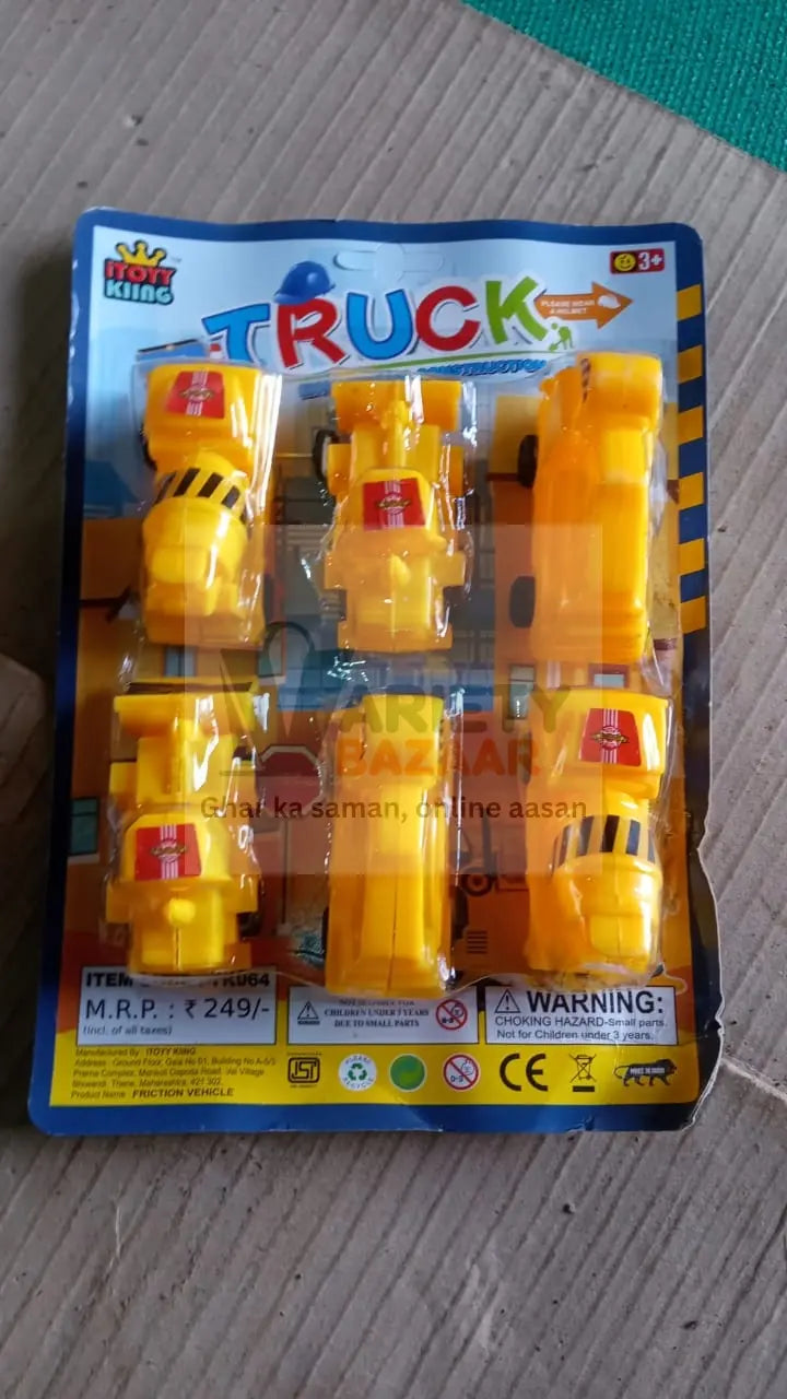 Vehicle Car Engineering Automobile Construction Car Toys Set for Children Kids Crane Excavator Road Roller Forklift Mixer Truck Transporter Truck Machine Construction Toys (6 Pcs Set) Variety Bazaar