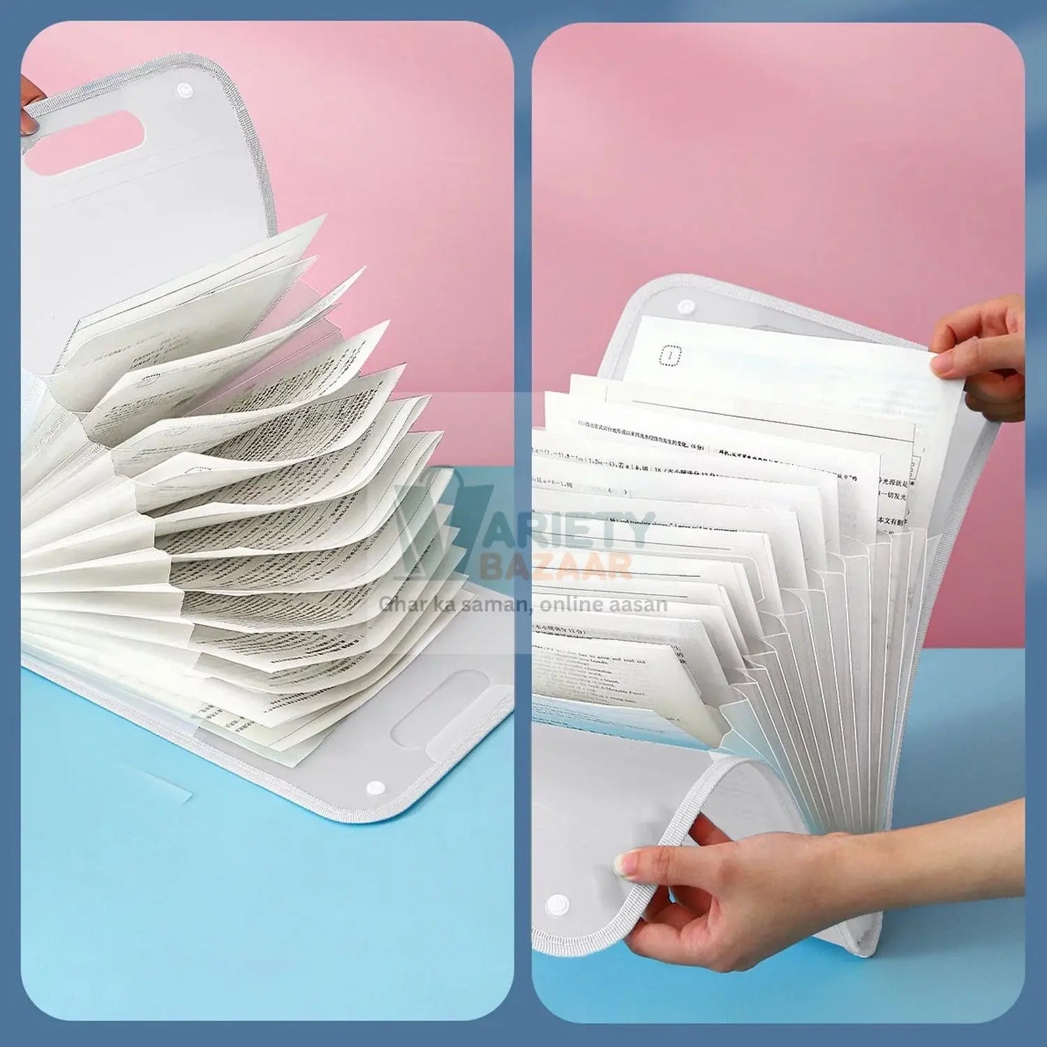 Vertical Expanding File Folder 13 Pockets Accordion File Folder Organizer for A4 Letter Size Paper Document Holder Organizer for School, Home, Office (38x24 Cm) travel sahayak