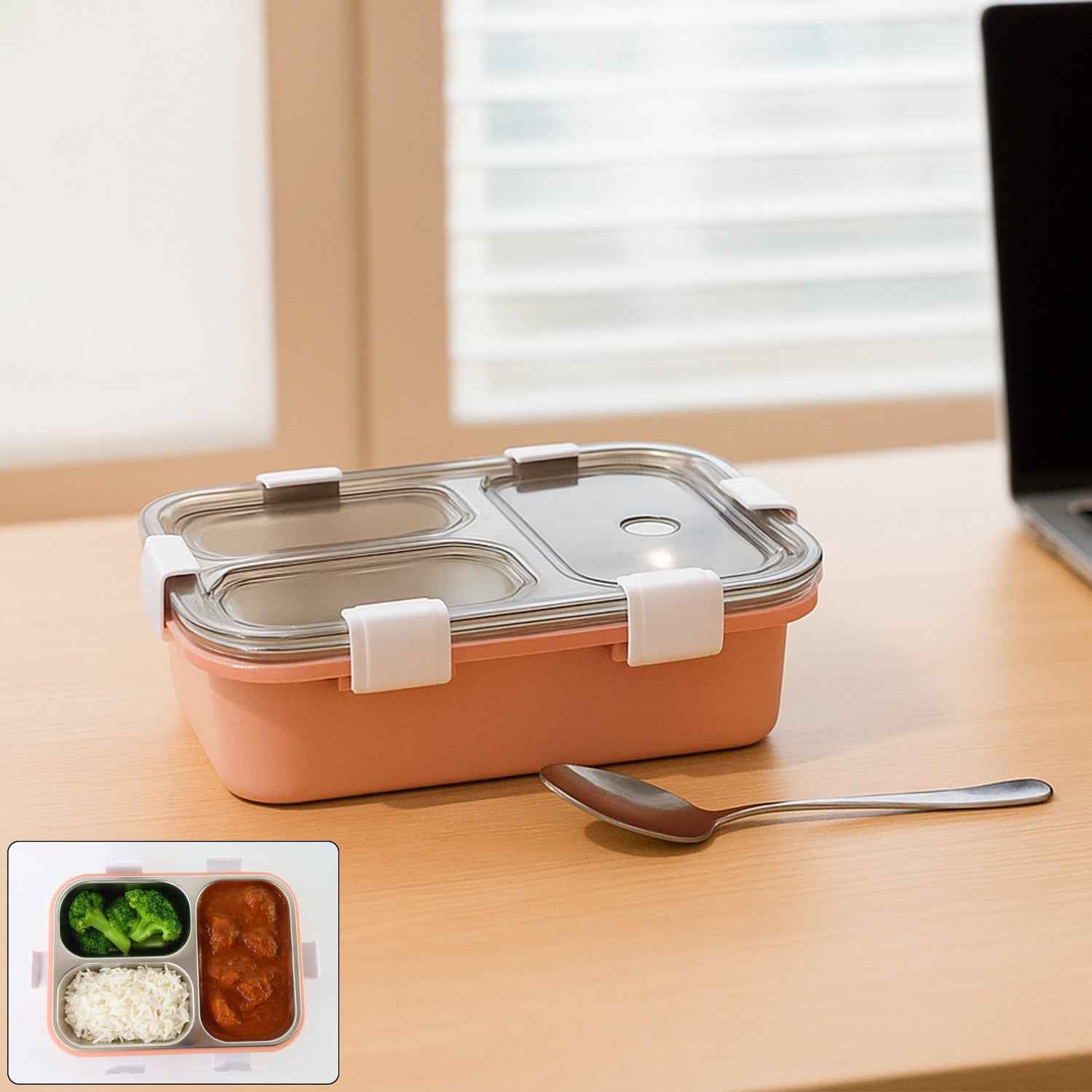 3-compartment Lunch Box - (1 Pc)
