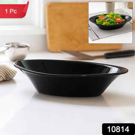 Plastic Marin Serving Bowl  Elegant Oval Deep Bowl (1 Pc  Balck)