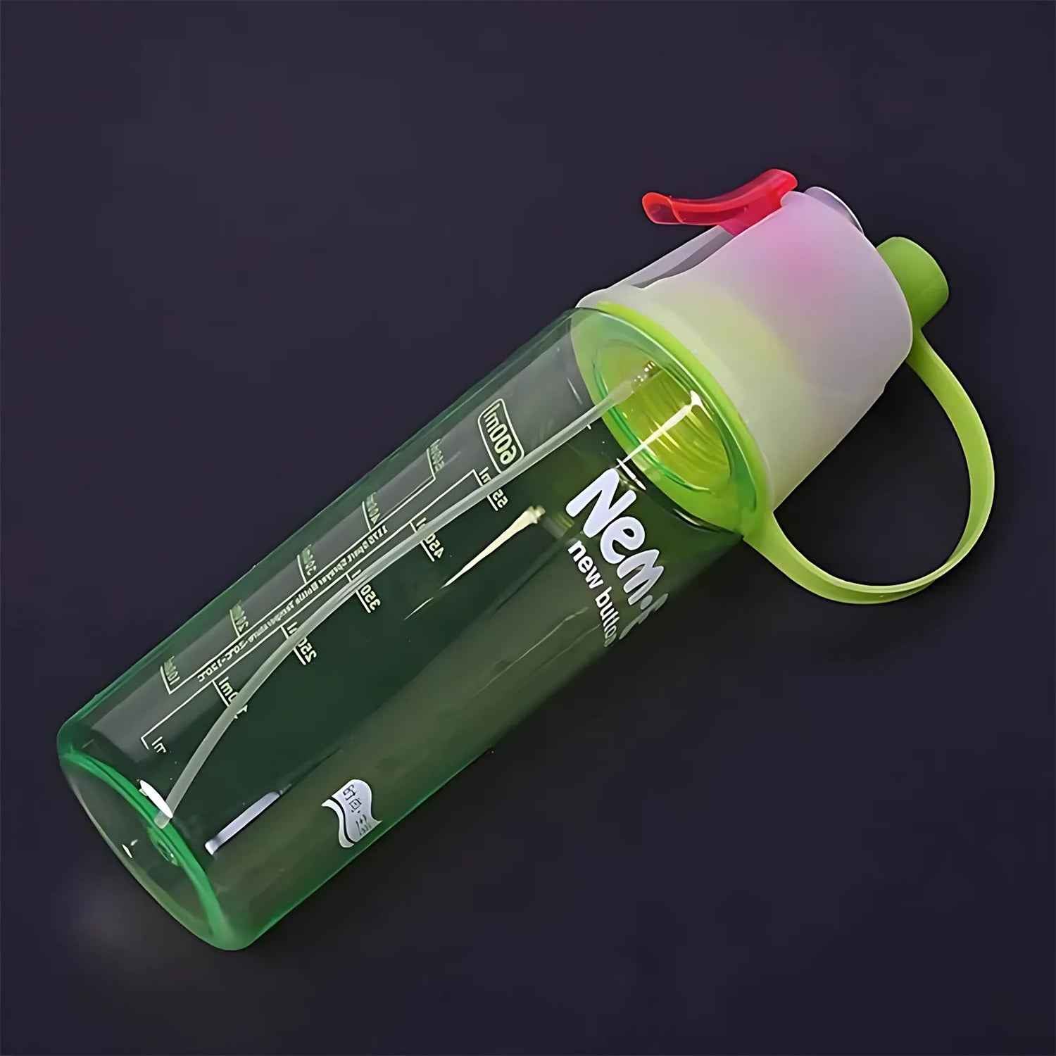 Plastic Dual Function Sports Water Bottle With Built-in Mist Spray And Leakproof Cap (600ml  1 Pc)