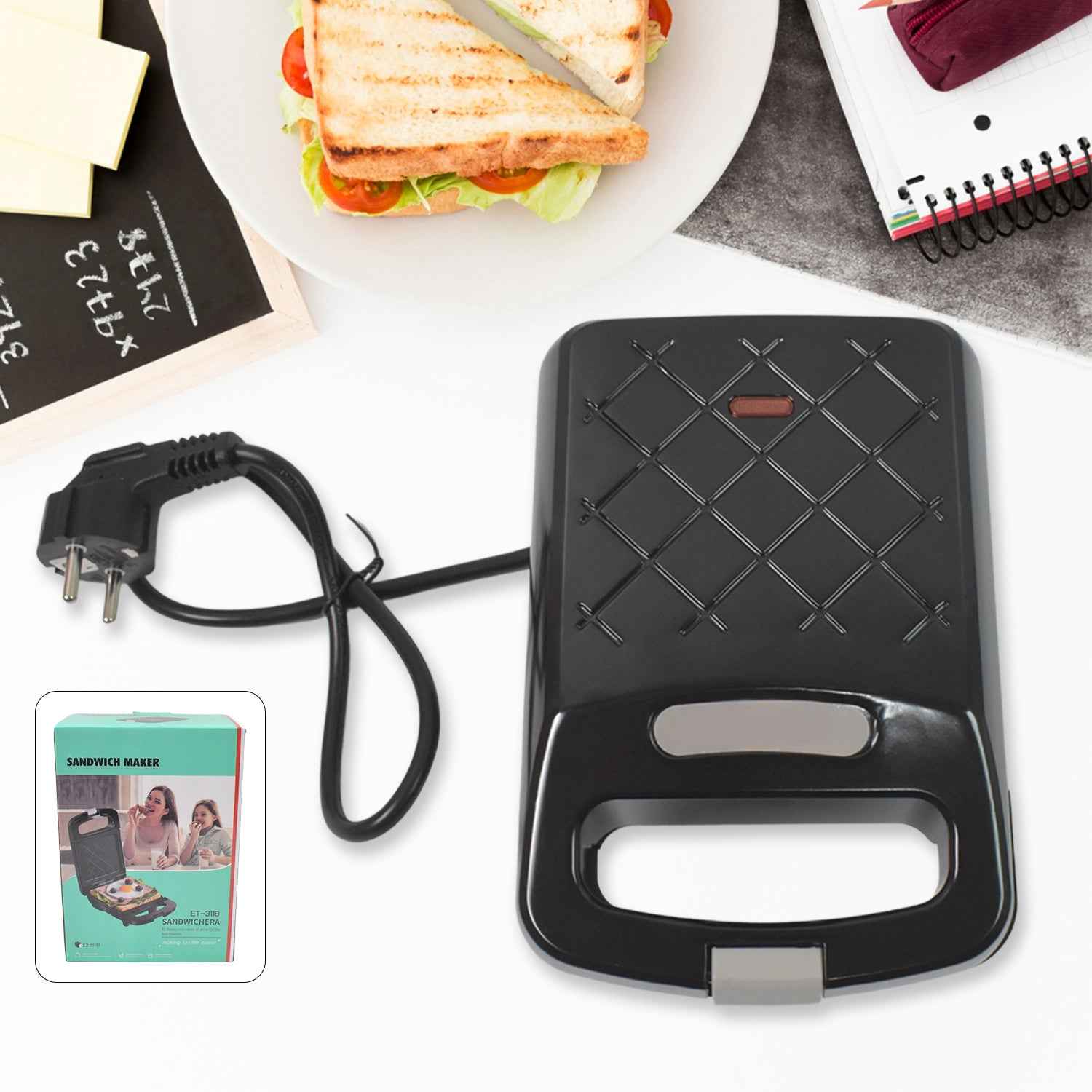 Sandwich Maker Makes Sandwich Non-stick Plates (1 Pc  500w)