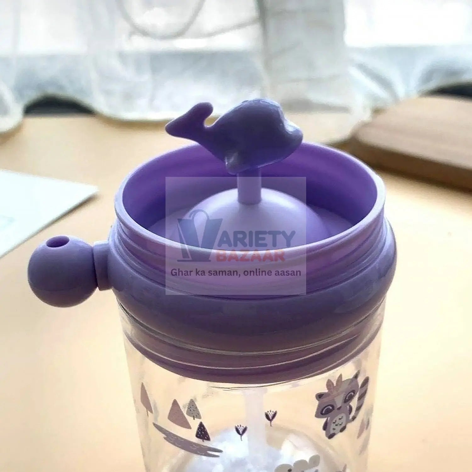 Whale Spray Sippy Cup (1 Pc): Straw, Lid, Spill-Proof, Fun Water Play Travel Sahayak