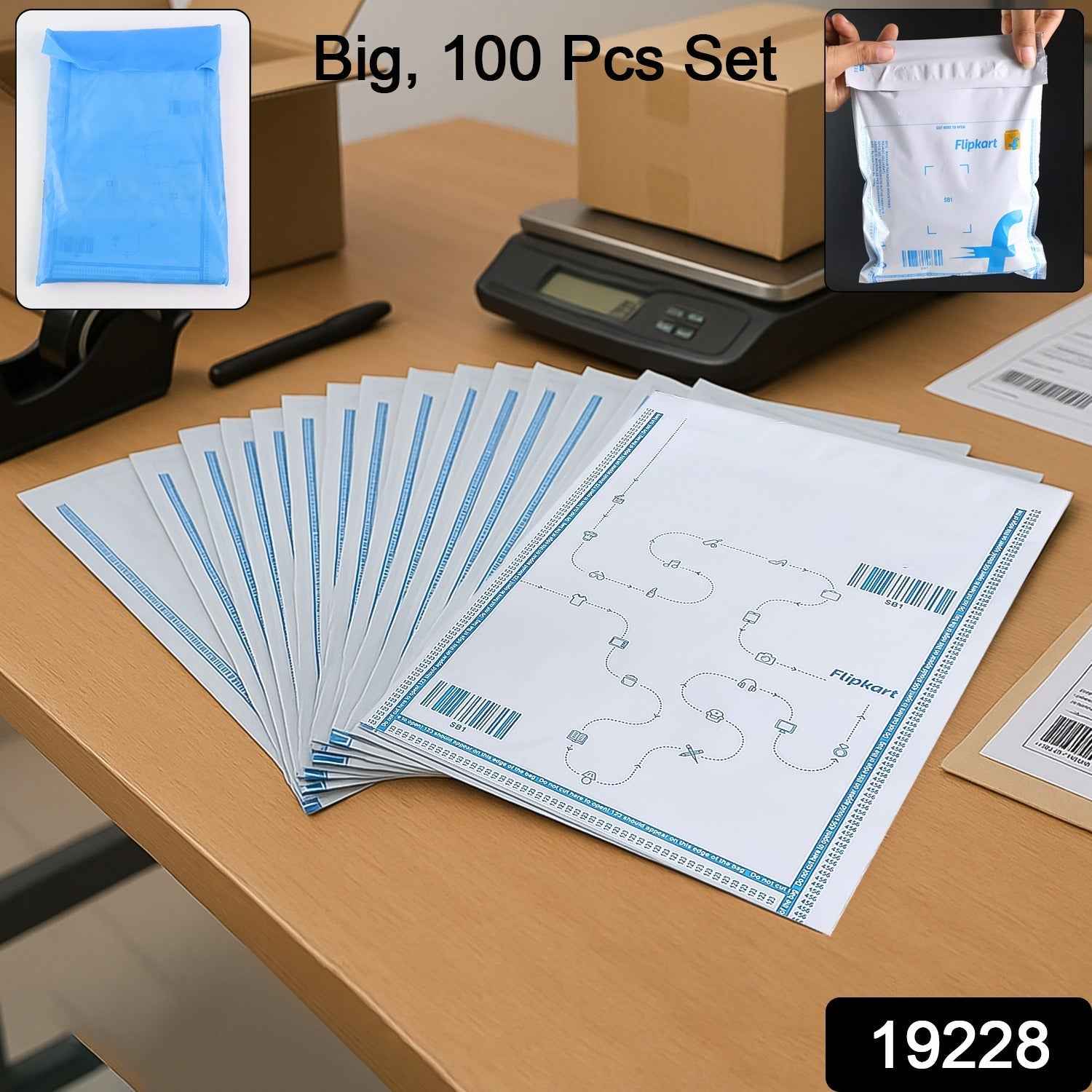 Flipkart Branded Security Courier Bags Big Size, 100 Pcs Set