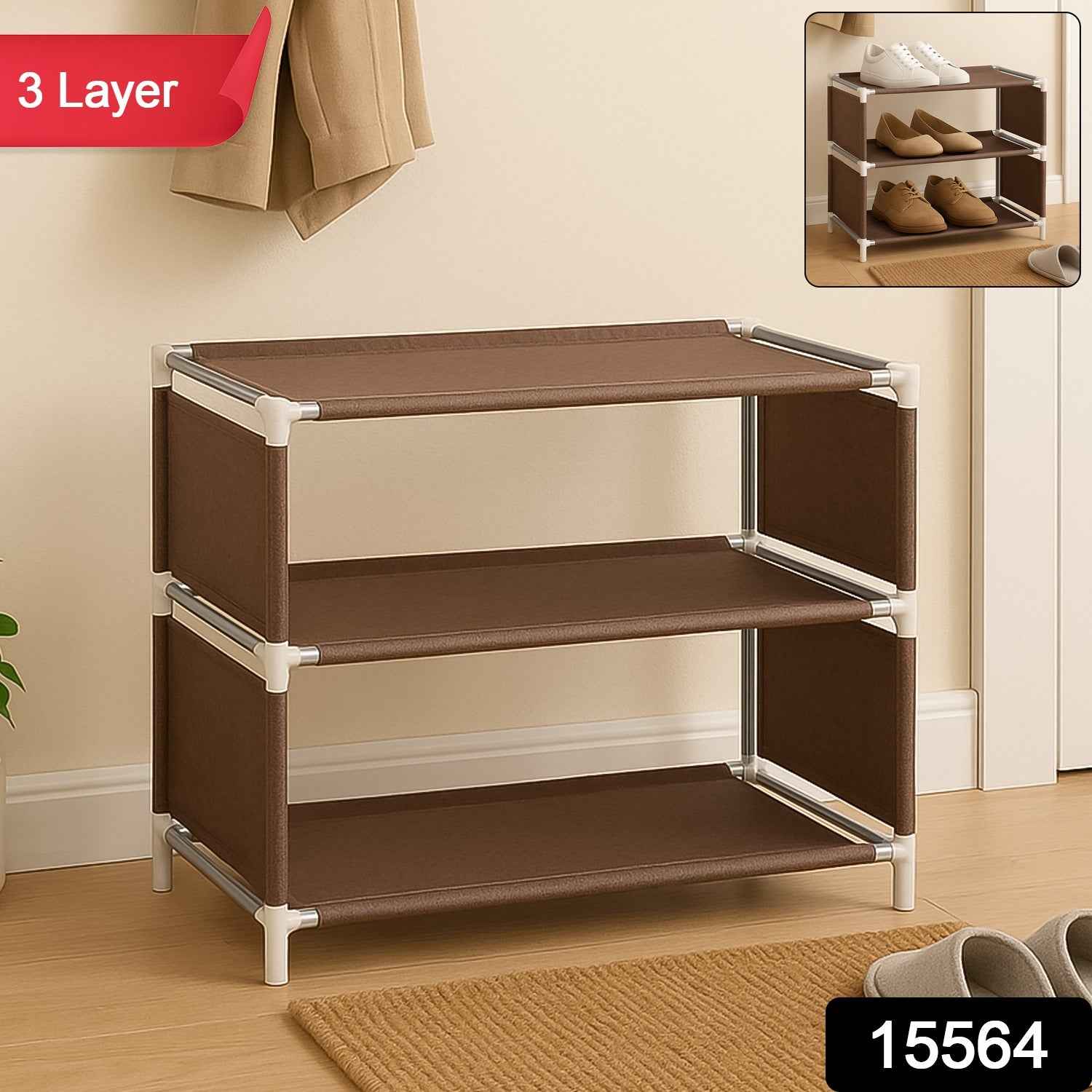 Modular Fabric Shoe Rack 3layer