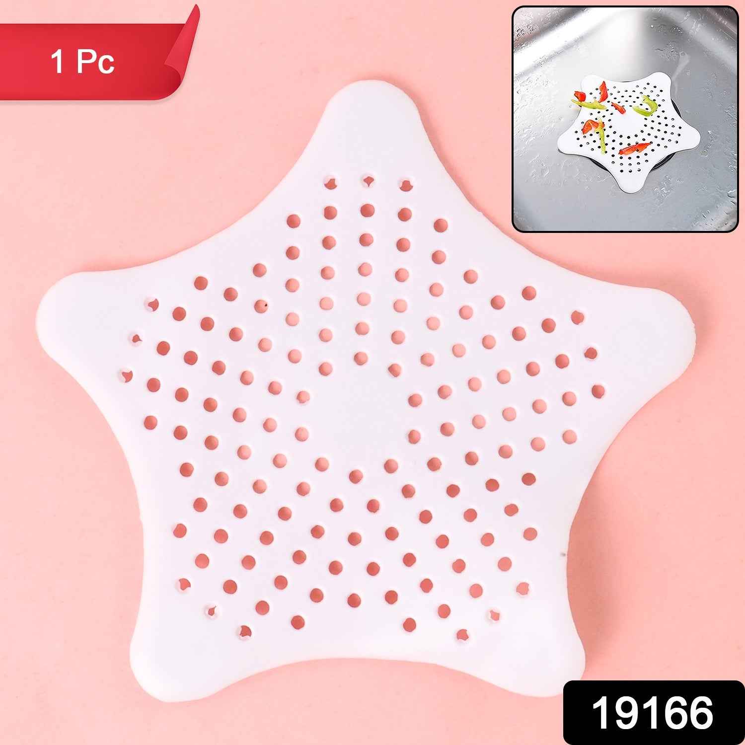White Silicone Star Shaped Sink Filter Bathroom Hair Catcher Drain Strainers for Basin
