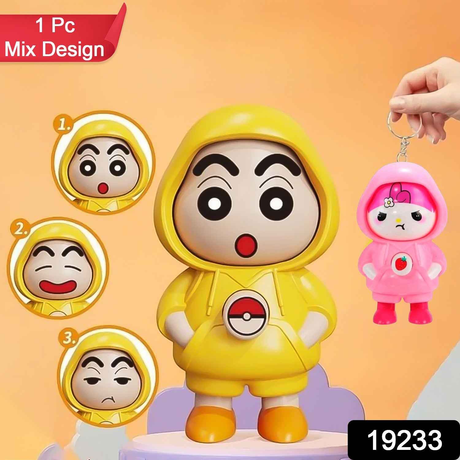 Face Changing Doll Toy with Keyring (1 Pc / Mix Color)
