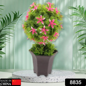 Wild Artificial Flower Plants with Cute Pot | Flower Plant for Home Office Decor | Tabletop and Desk Decoration | Artificial Flower for Balcony Indoor Decor, Plants for Living Room (1 Pc) Travel Sahayak