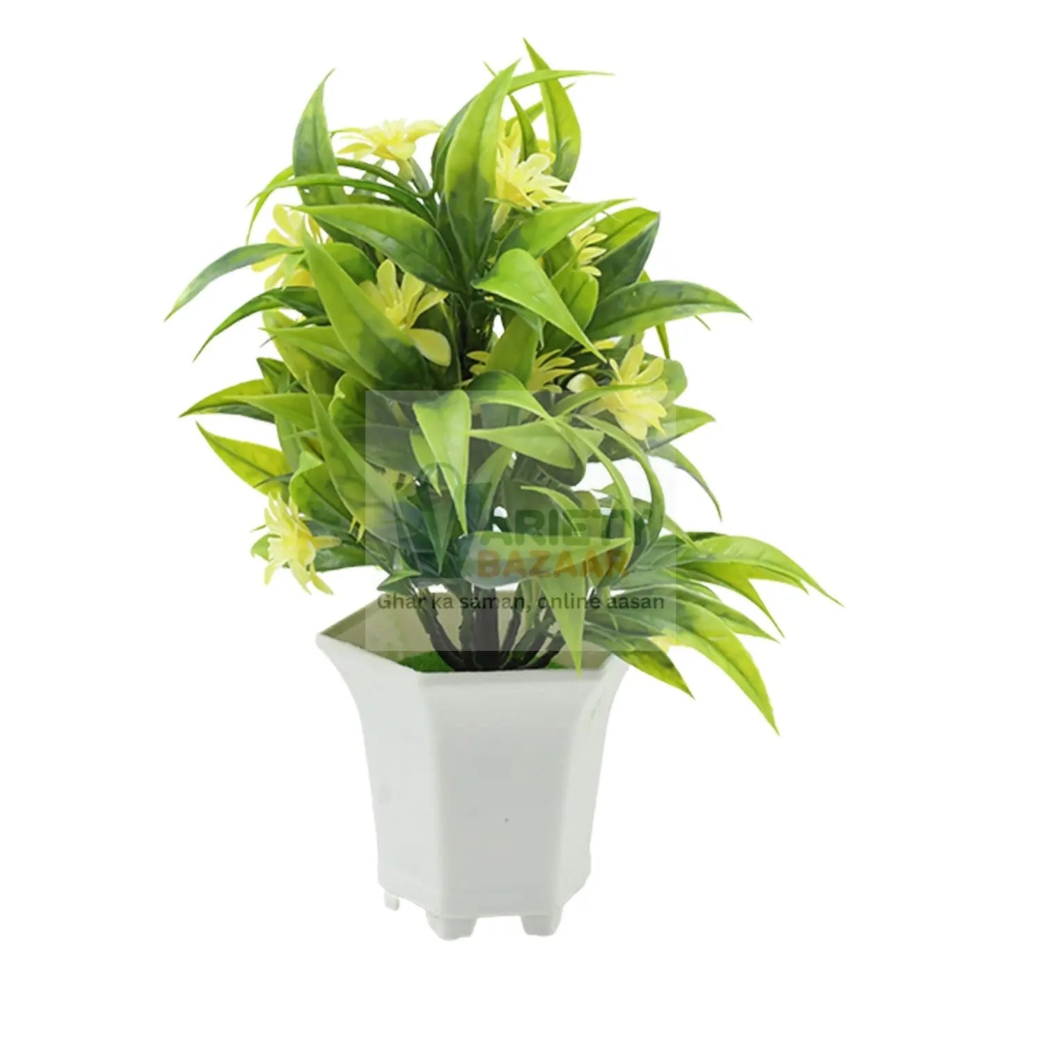 Wild Artificial Flower Plants with Cute Pot | Flower Plant for Home Office Decor | Tabletop and Desk Decoration | Artificial Flower for Balcony Indoor Decor, Plants for Living Room (1 Pc) Travel Sahayak