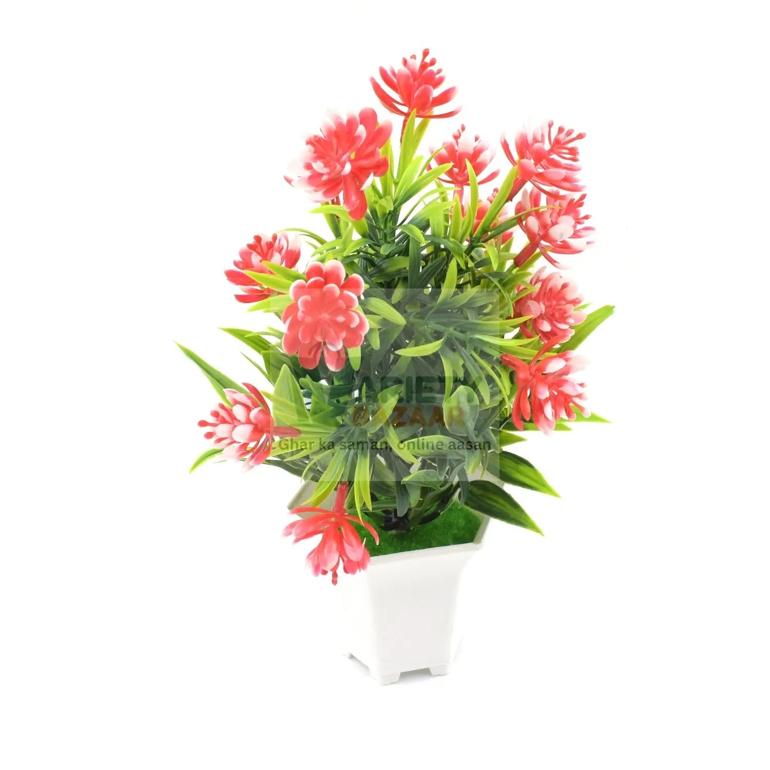 Wild Artificial Flower Plants with Cute Pot | Flower Plant for Home Office Decor | Tabletop and Desk Decoration | Artificial Flower for Balcony Indoor Decor, Plants for Living Room (1 Pc) Travel Sahayak
