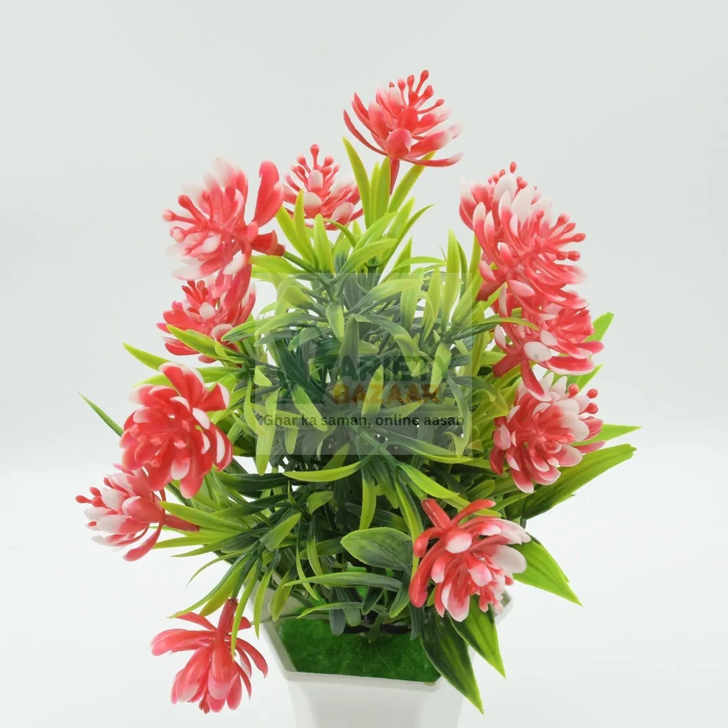 Wild Artificial Flower Plants with Cute Pot | Flower Plant for Home Office Decor | Tabletop and Desk Decoration | Artificial Flower for Balcony Indoor Decor, Plants for Living Room (1 Pc) Travel Sahayak