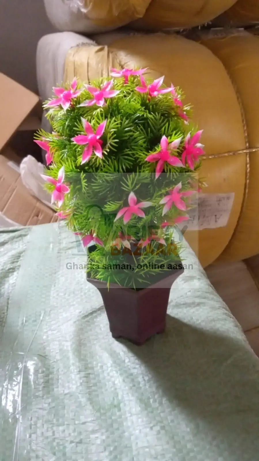 Wild Artificial Flower Plants with Cute Pot | Flower Plant for Home Office Decor | Tabletop and Desk Decoration | Artificial Flower for Balcony Indoor Decor, Plants for Living Room (1 Pc) Travel Sahayak