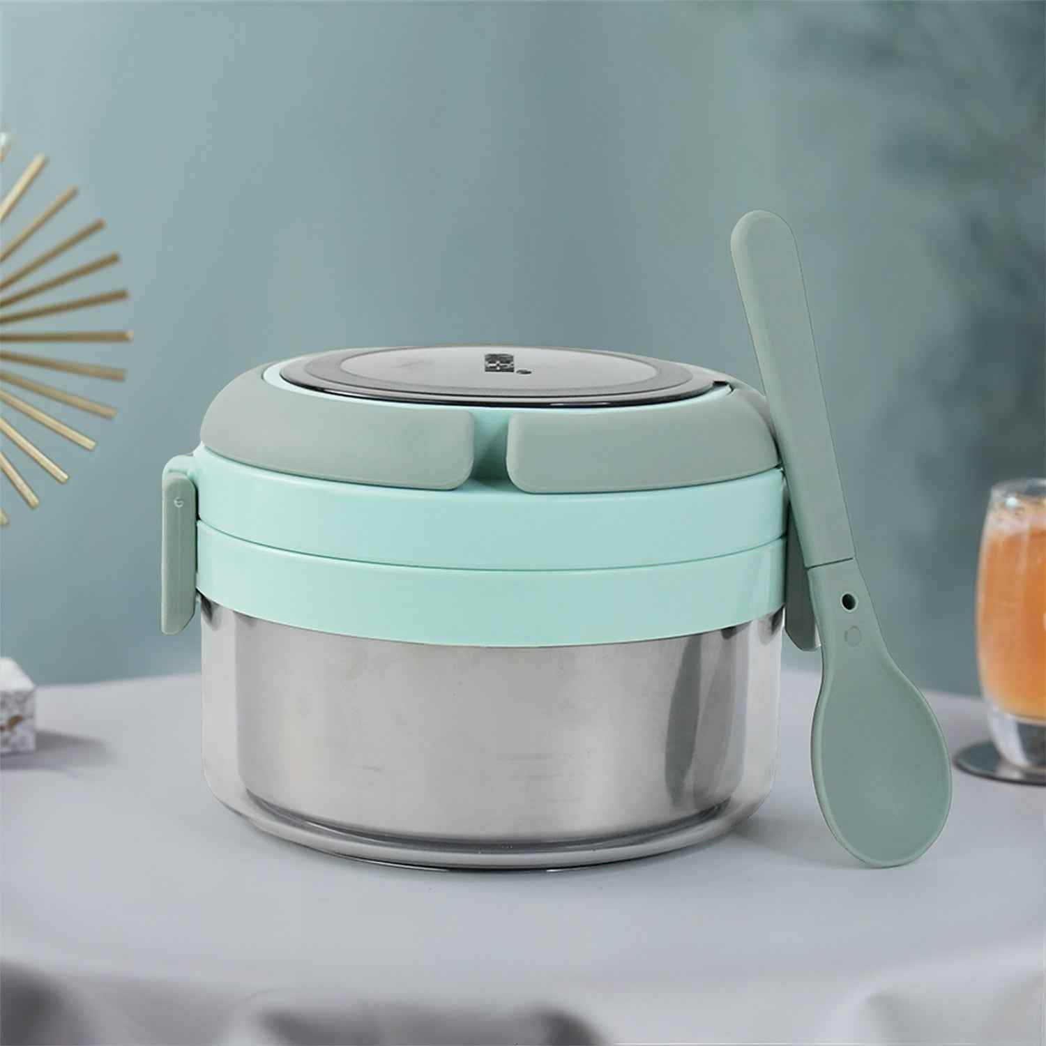 Ganesh Tiara 400ml Stainless Steel Insulated Lunch Box With Leakproof Lid  Folding Spoon